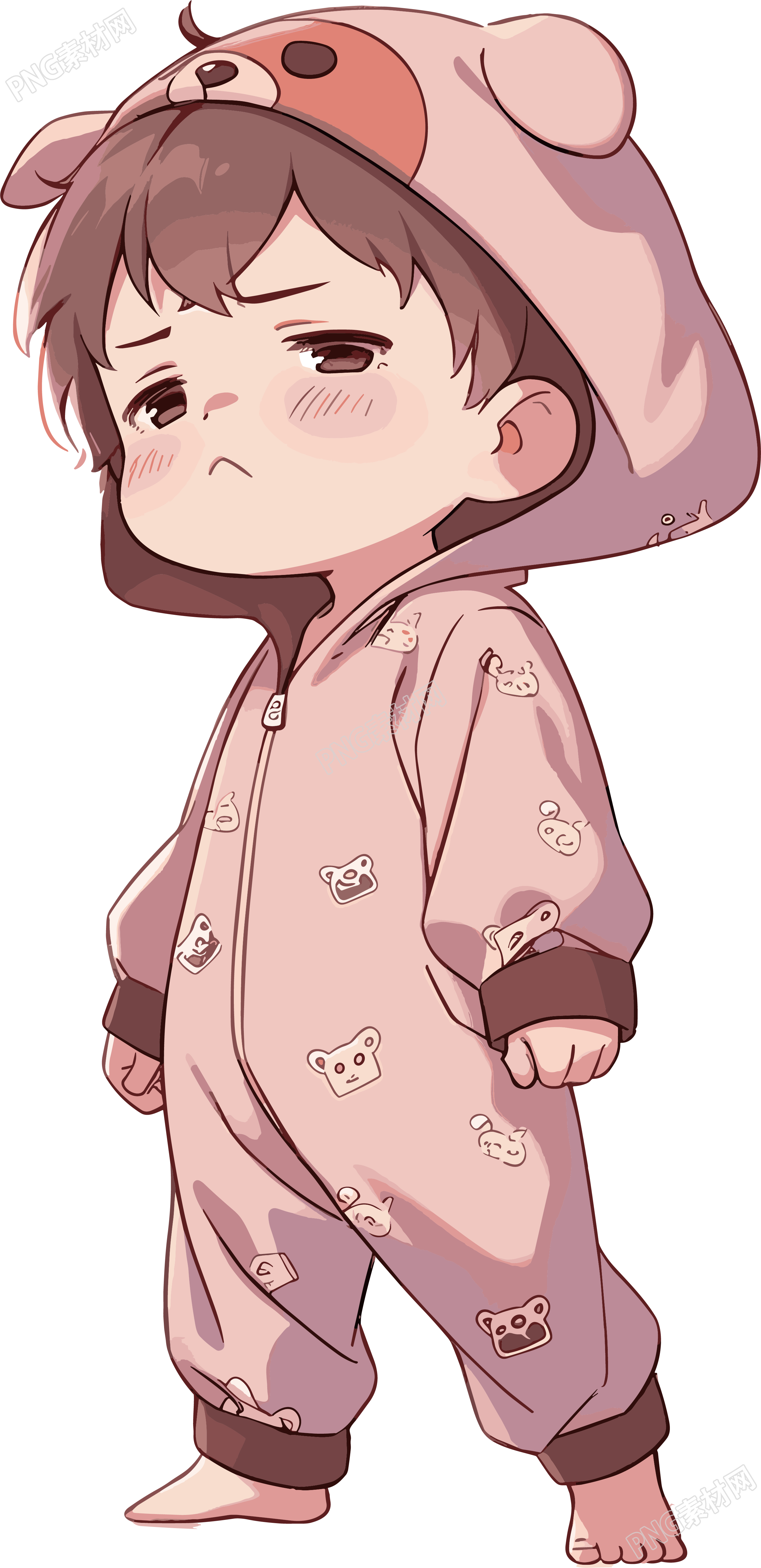 睡衣男孩创意设计插图