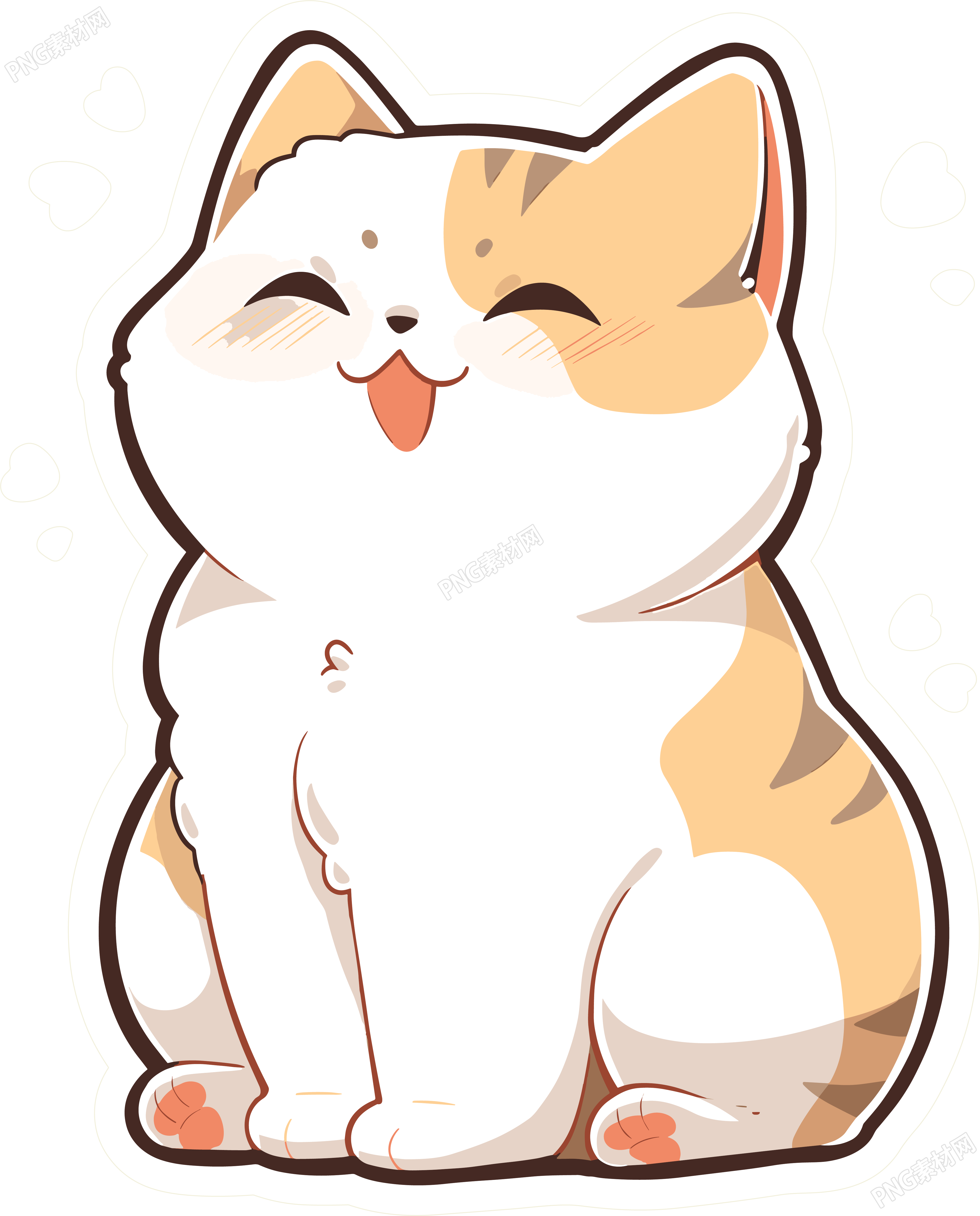 猫咪贴纸彩色图形素材
