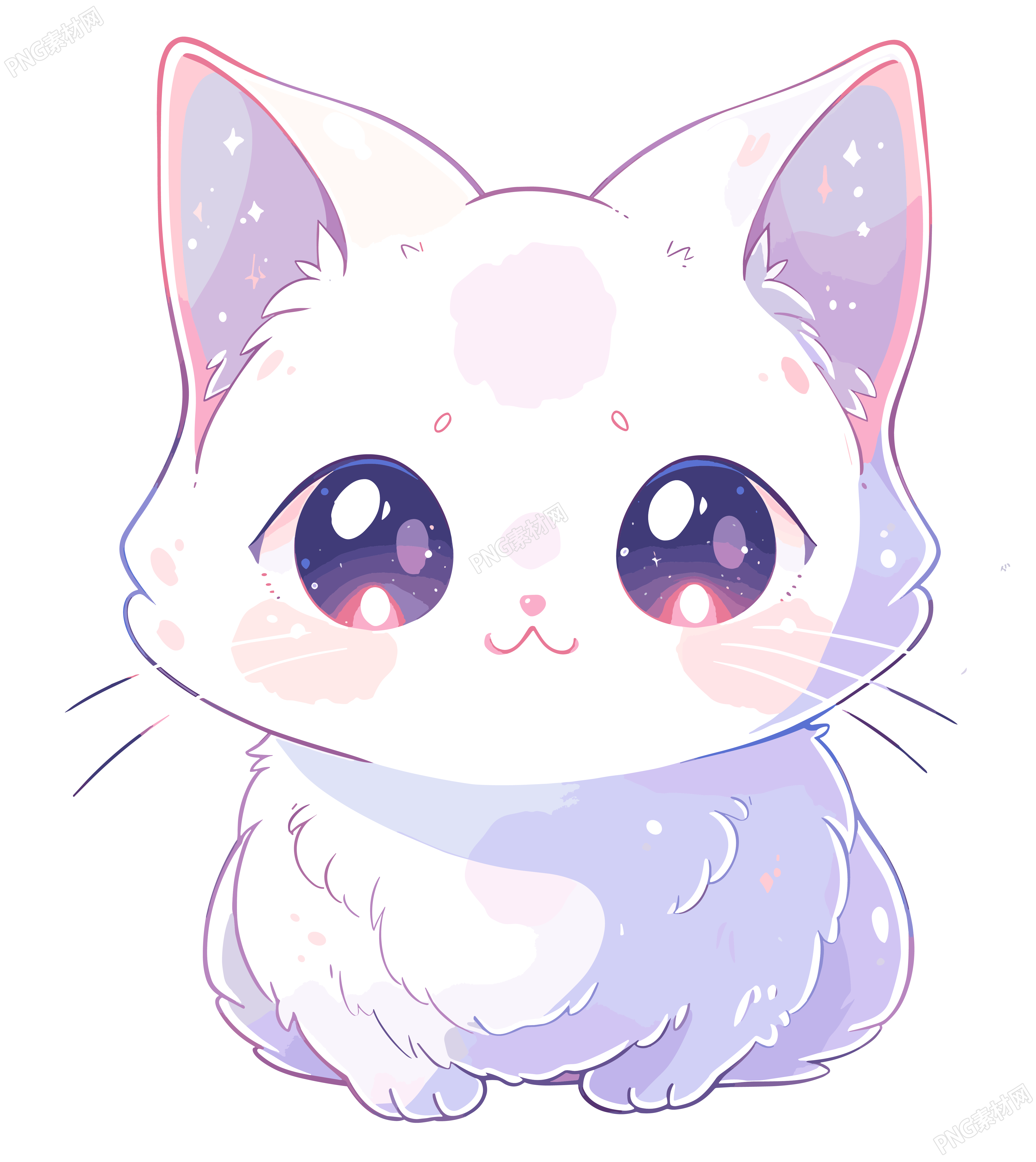 猫咪贴纸透明背景插图