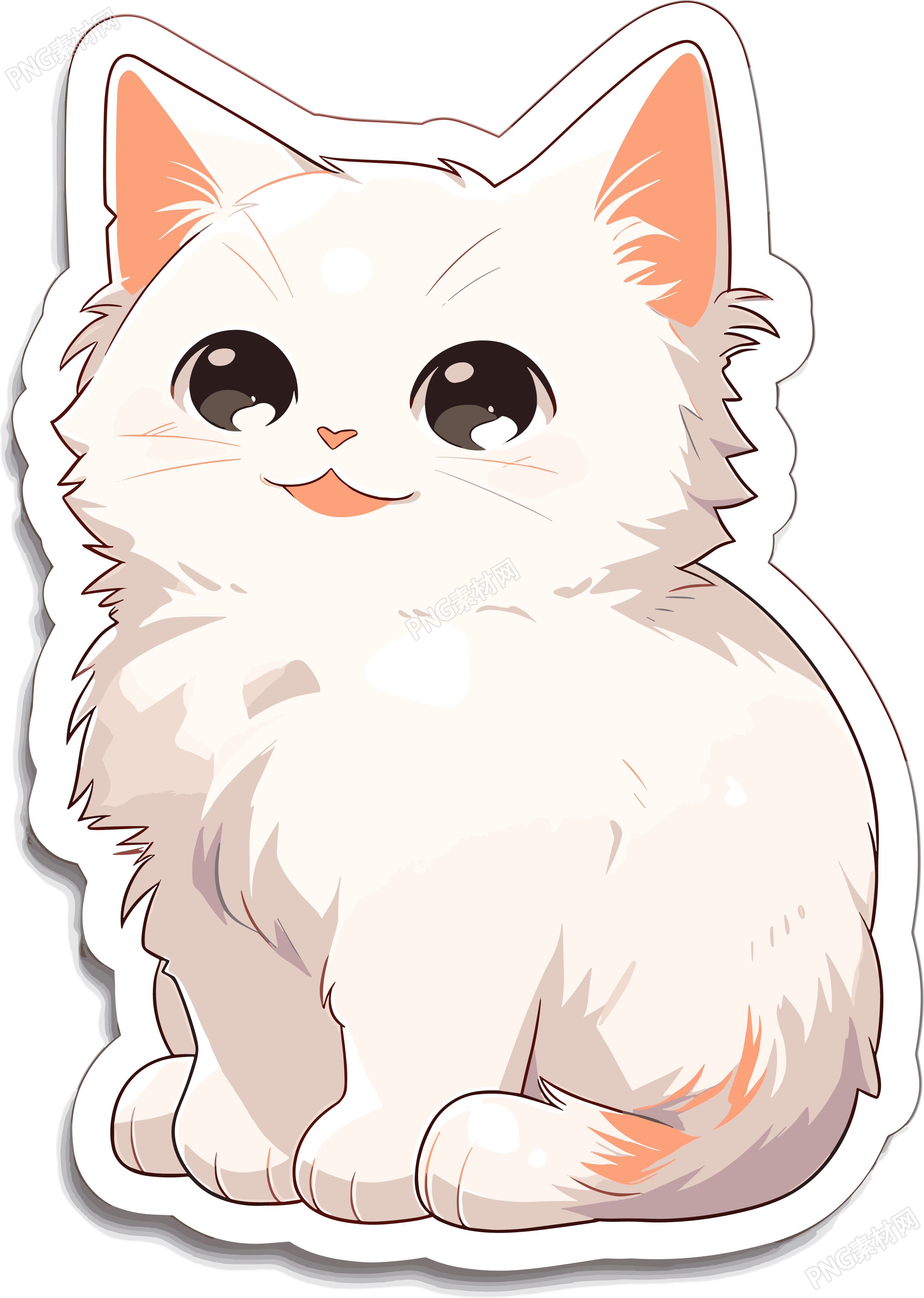 猫咪贴纸透明背景素材