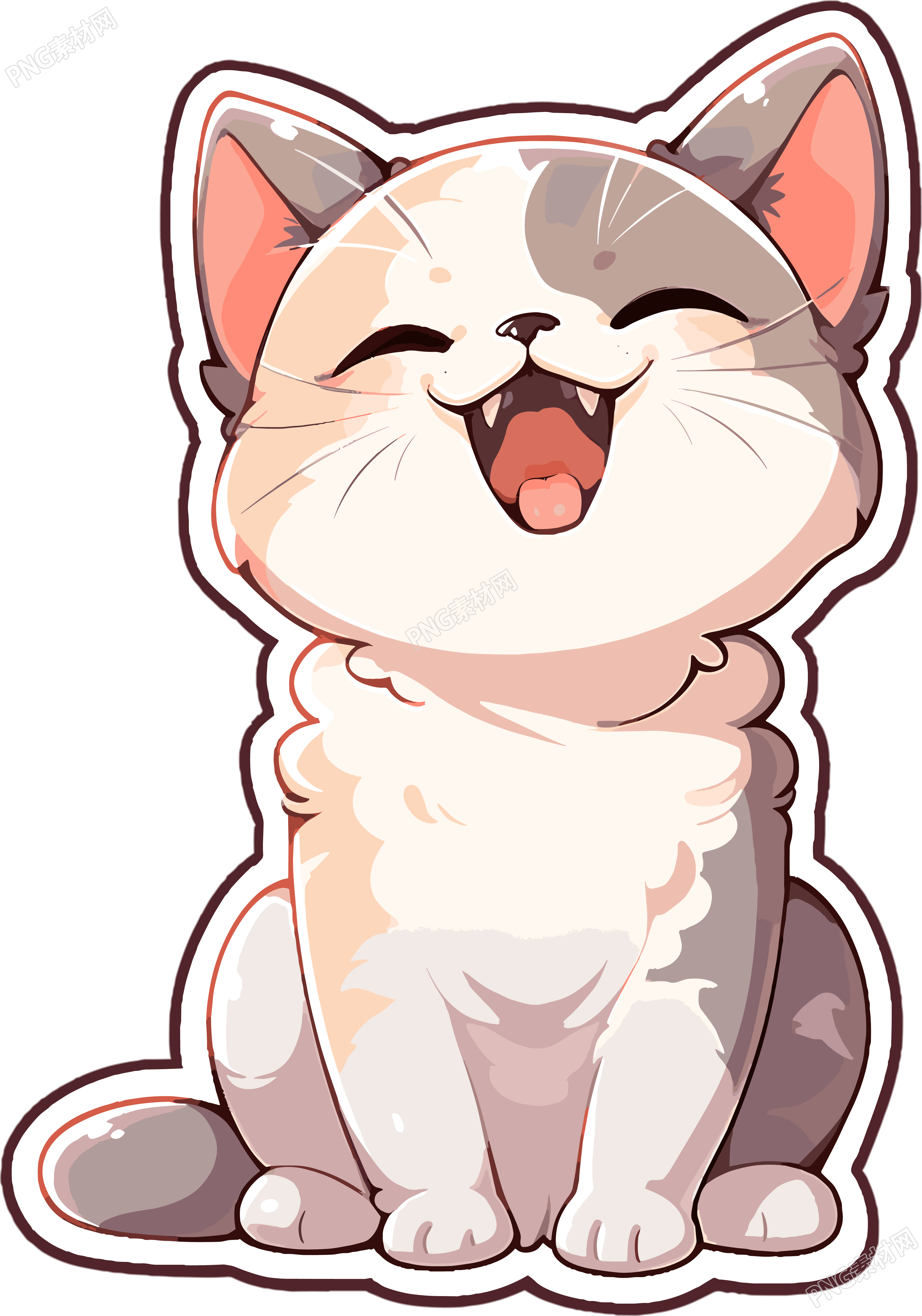 猫咪贴纸插画设计元素