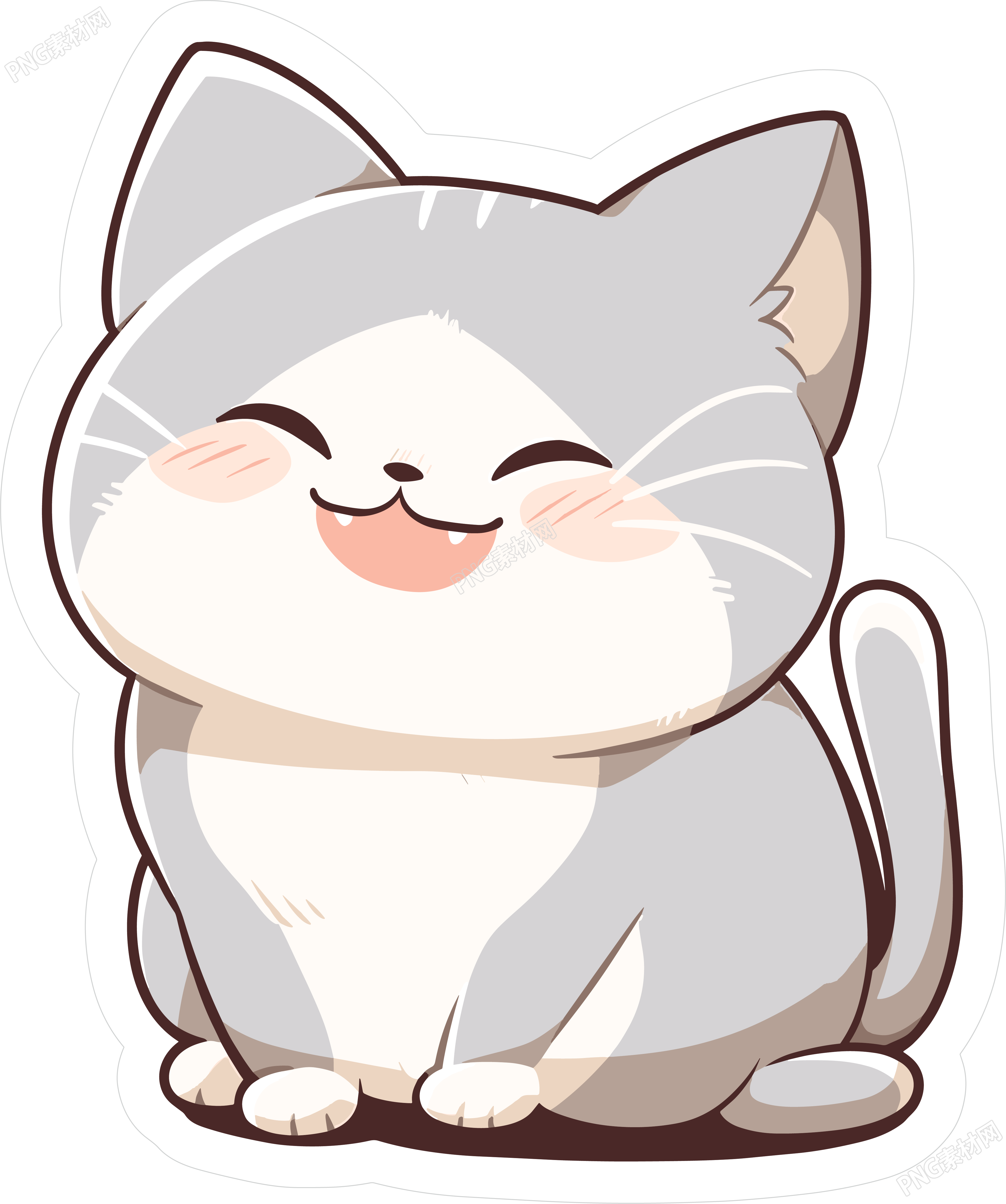 猫咪贴纸彩色素材