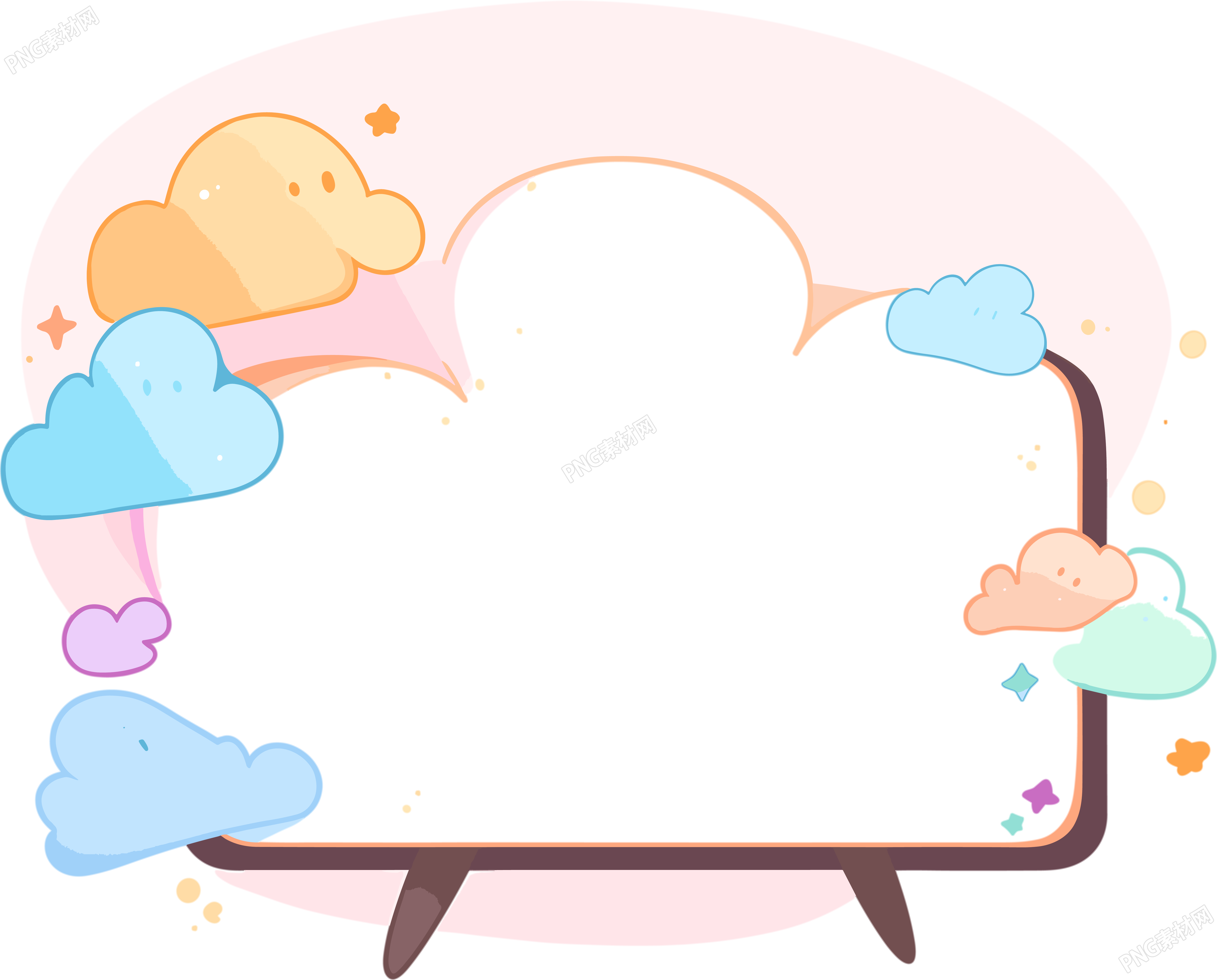 对话框卡通云彩色插图