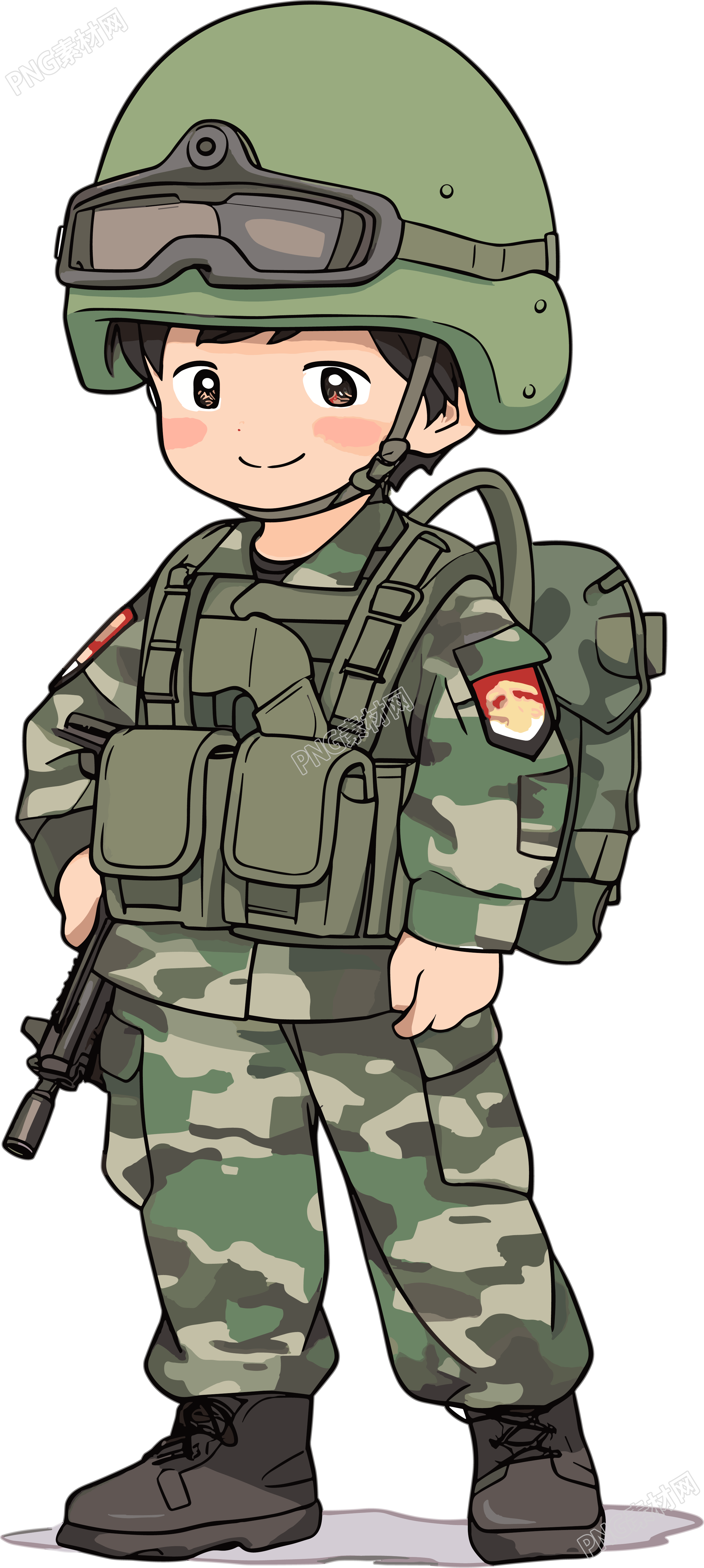 卡通士兵商业设计元素