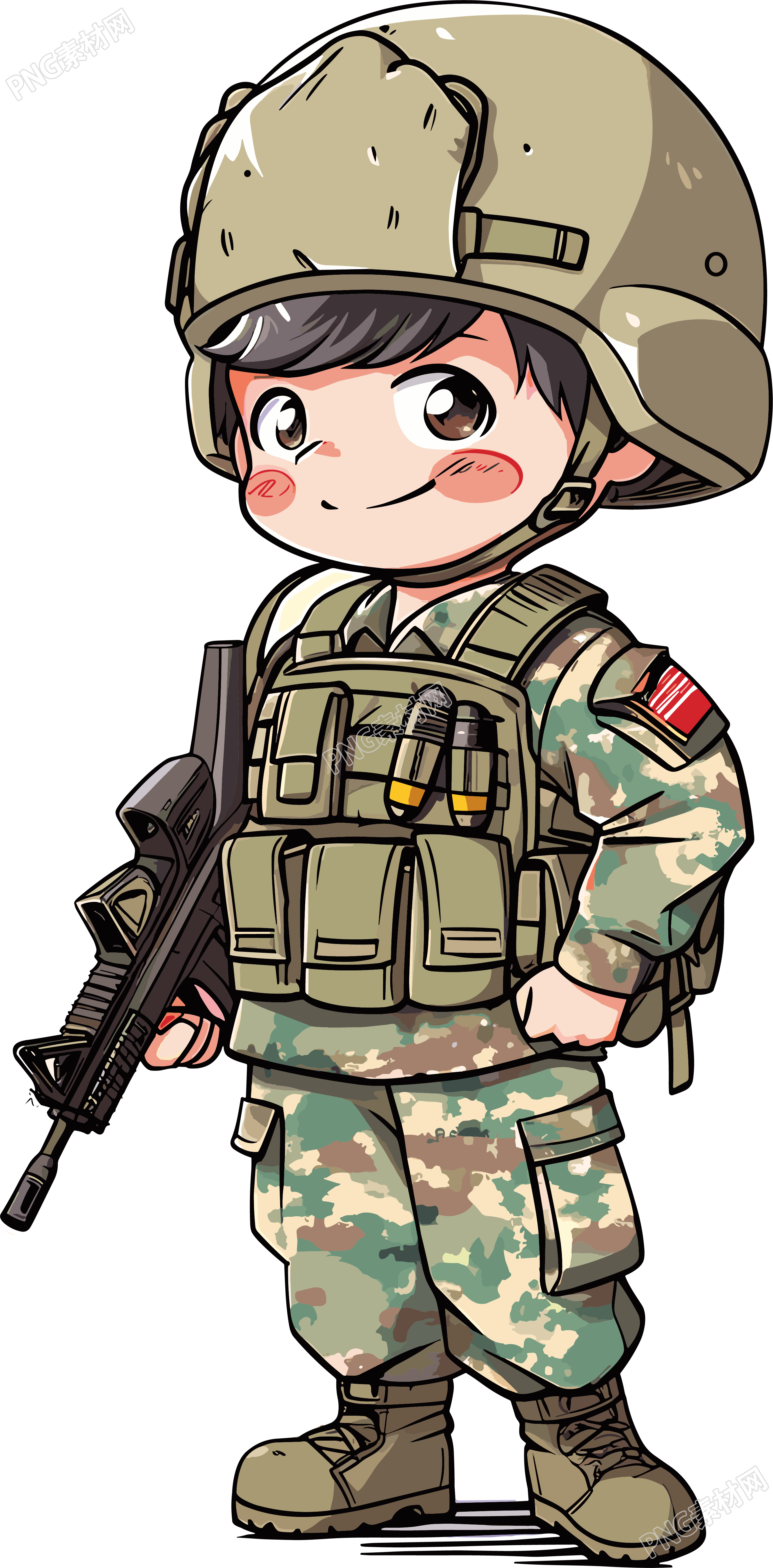 卡通士兵PNG透明背景高清素材