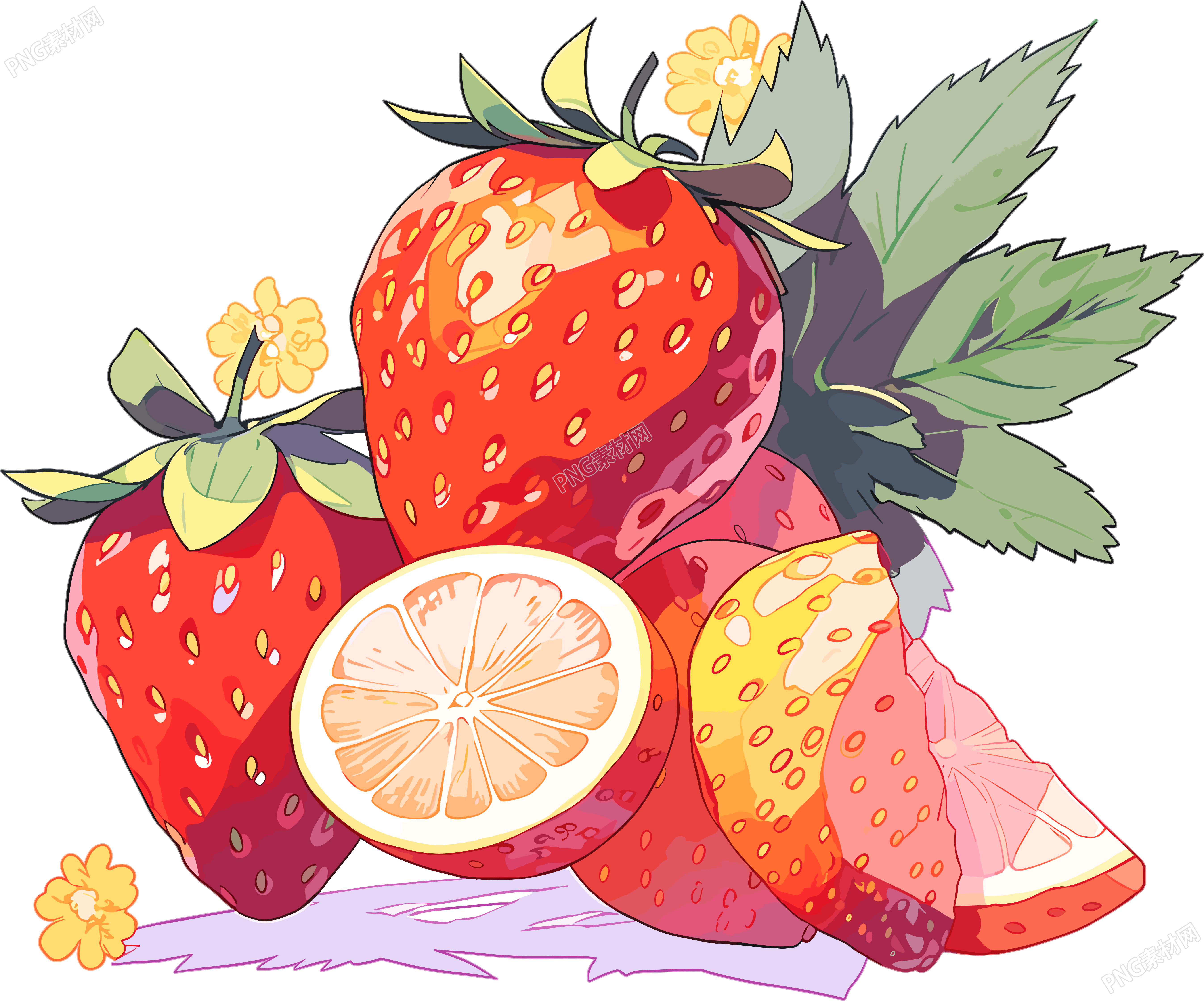 水果装饰手绘插图