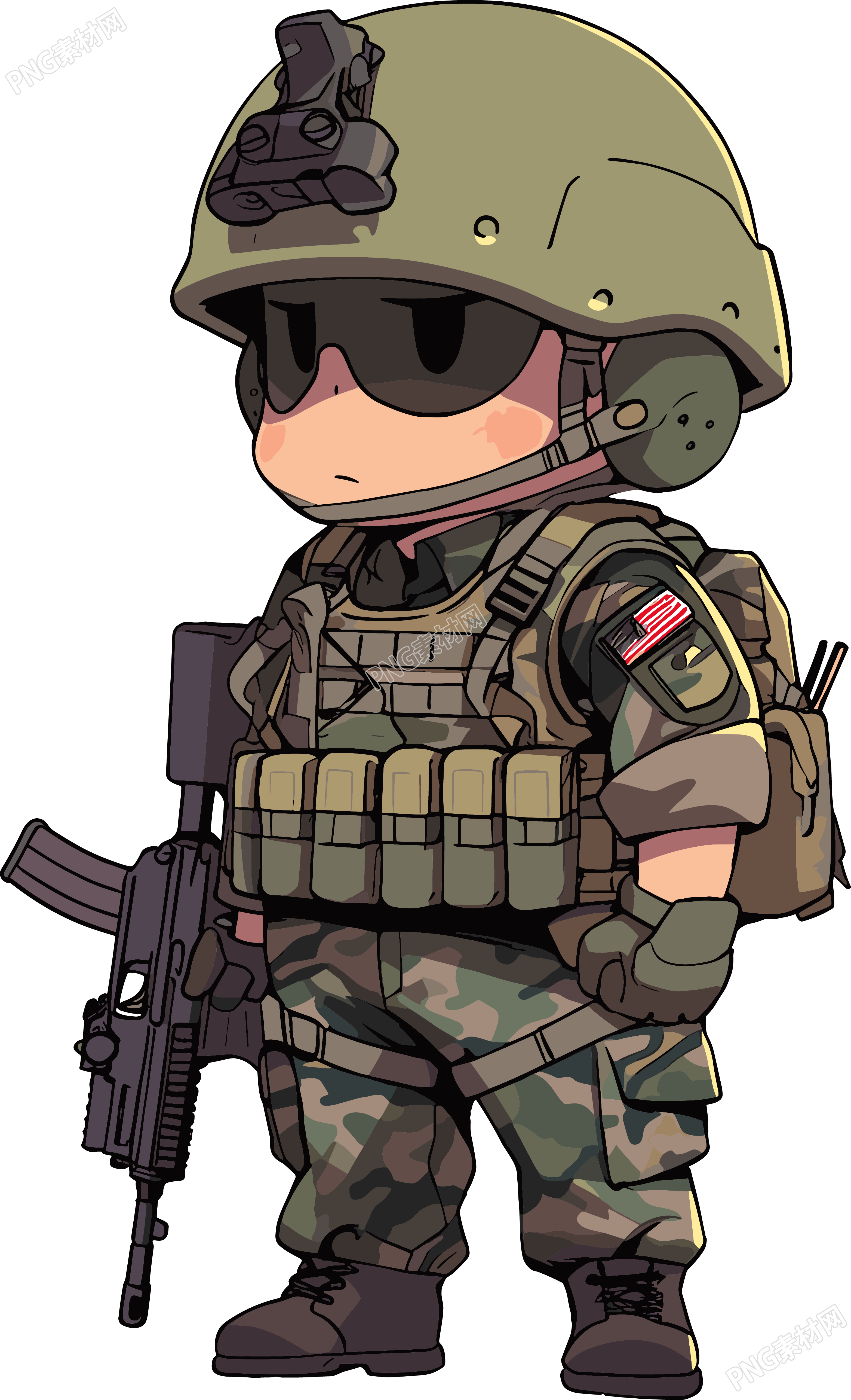 卡通士兵PNG图形素材