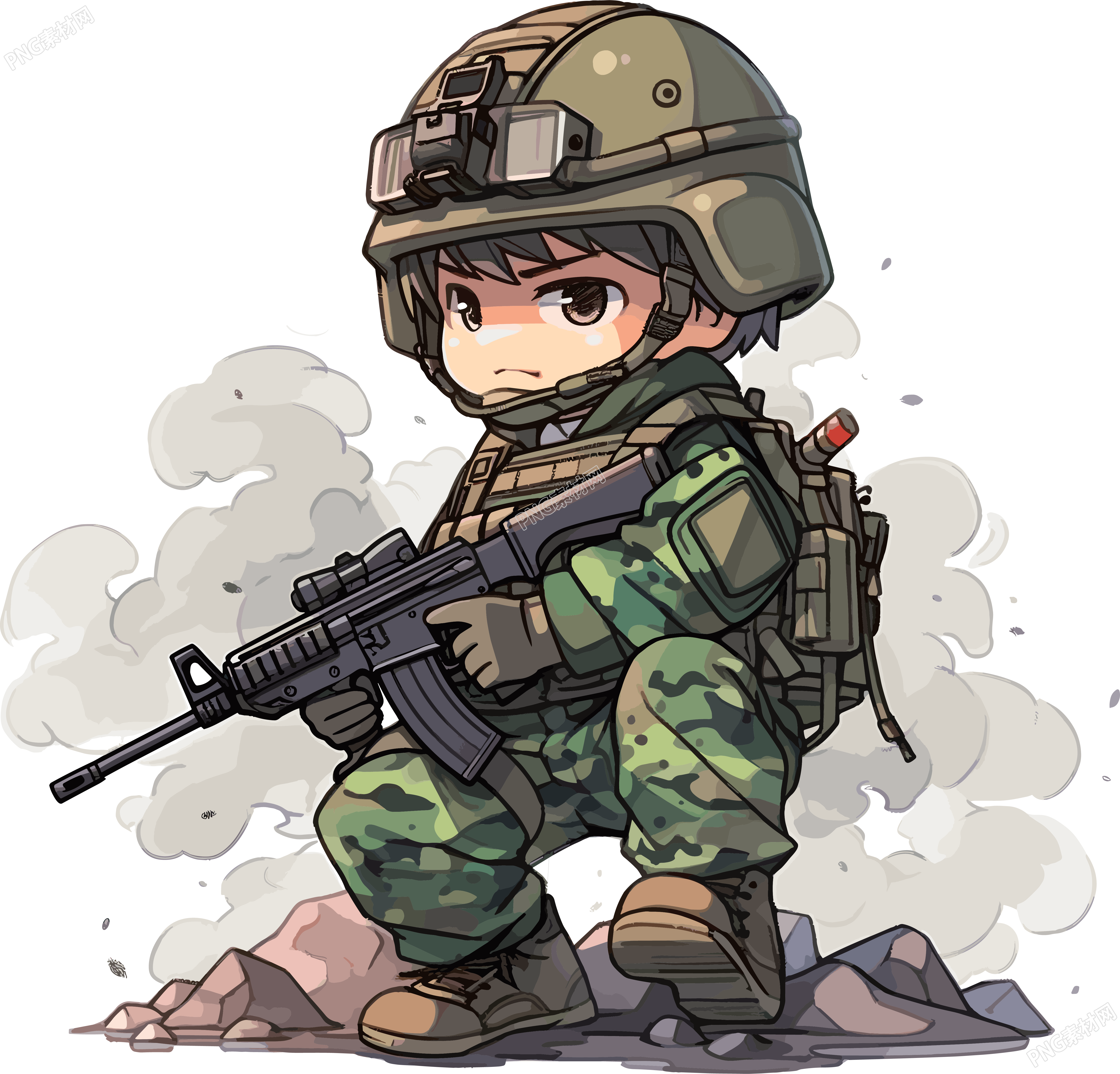 卡通士兵图形设计元素