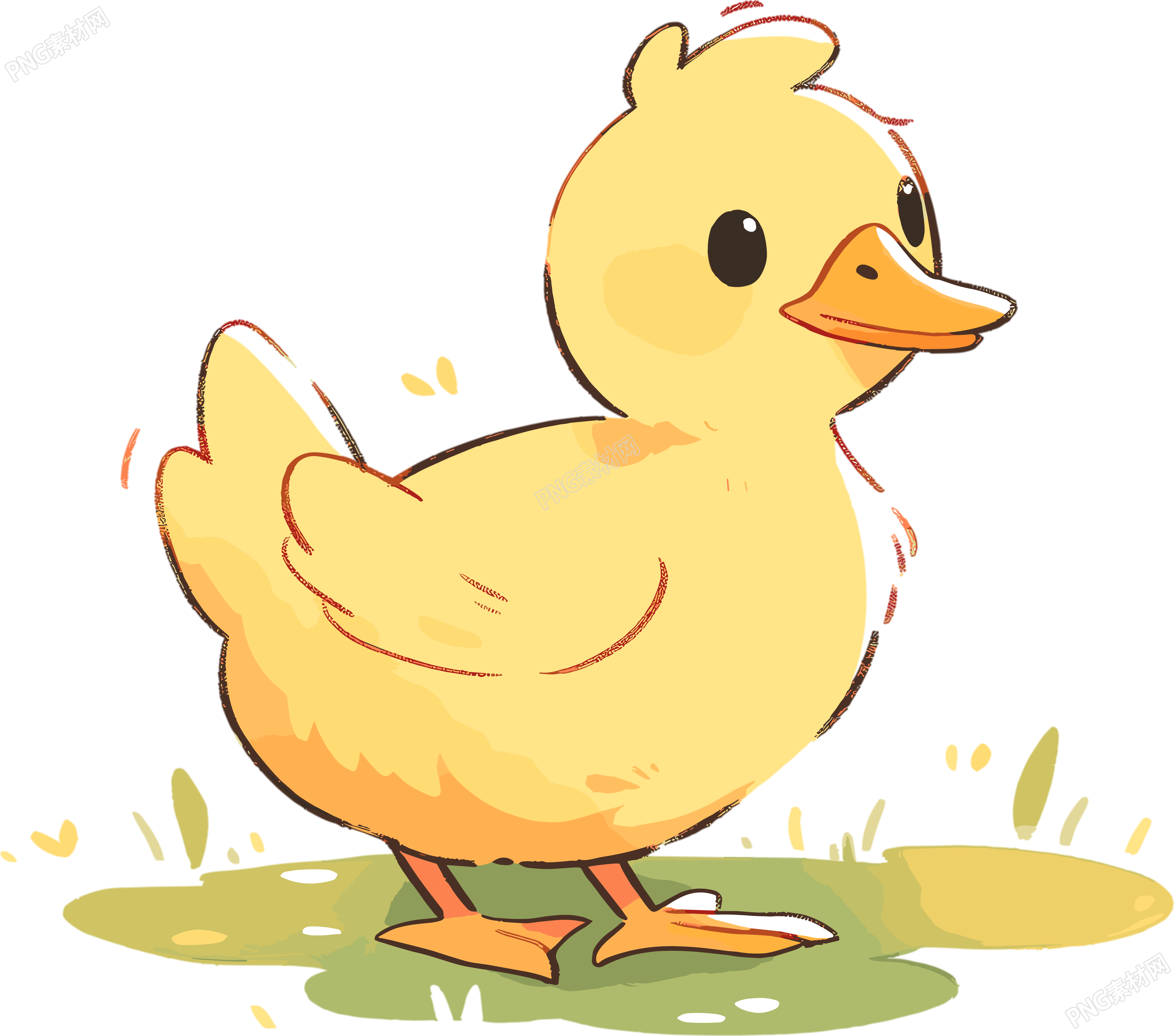 小鸭子卡通创意设计插图