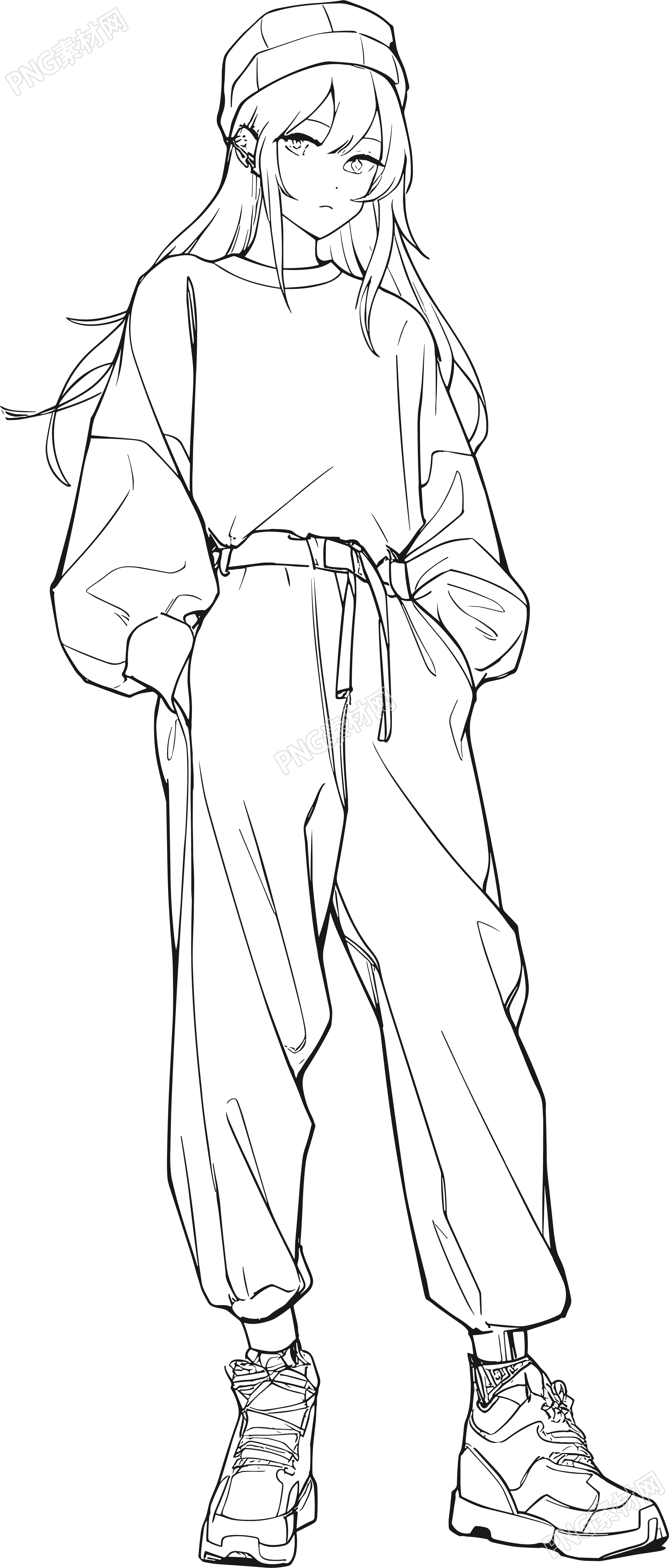 漫画女孩插画素材