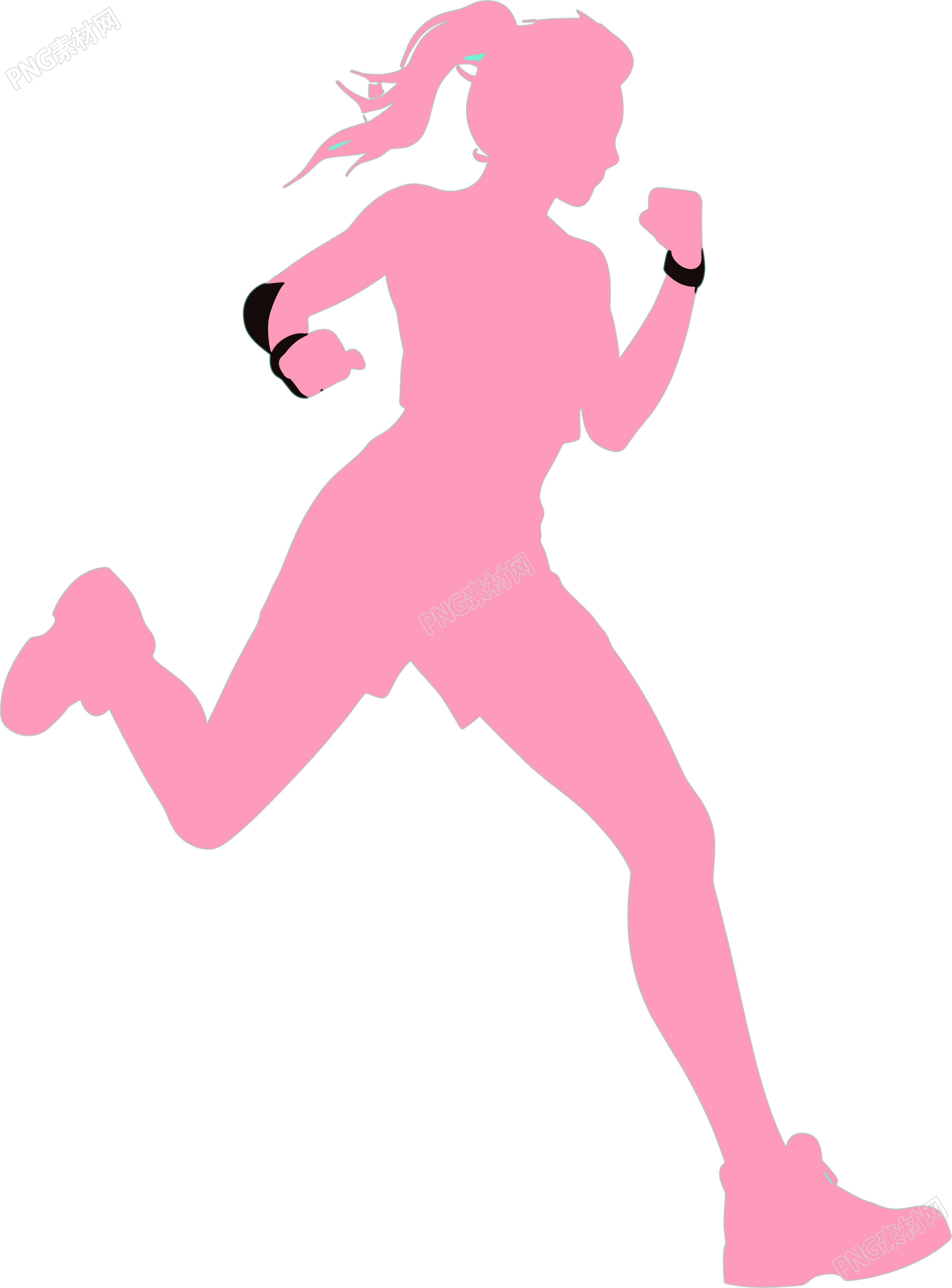 运动女生剪影创意设计素材