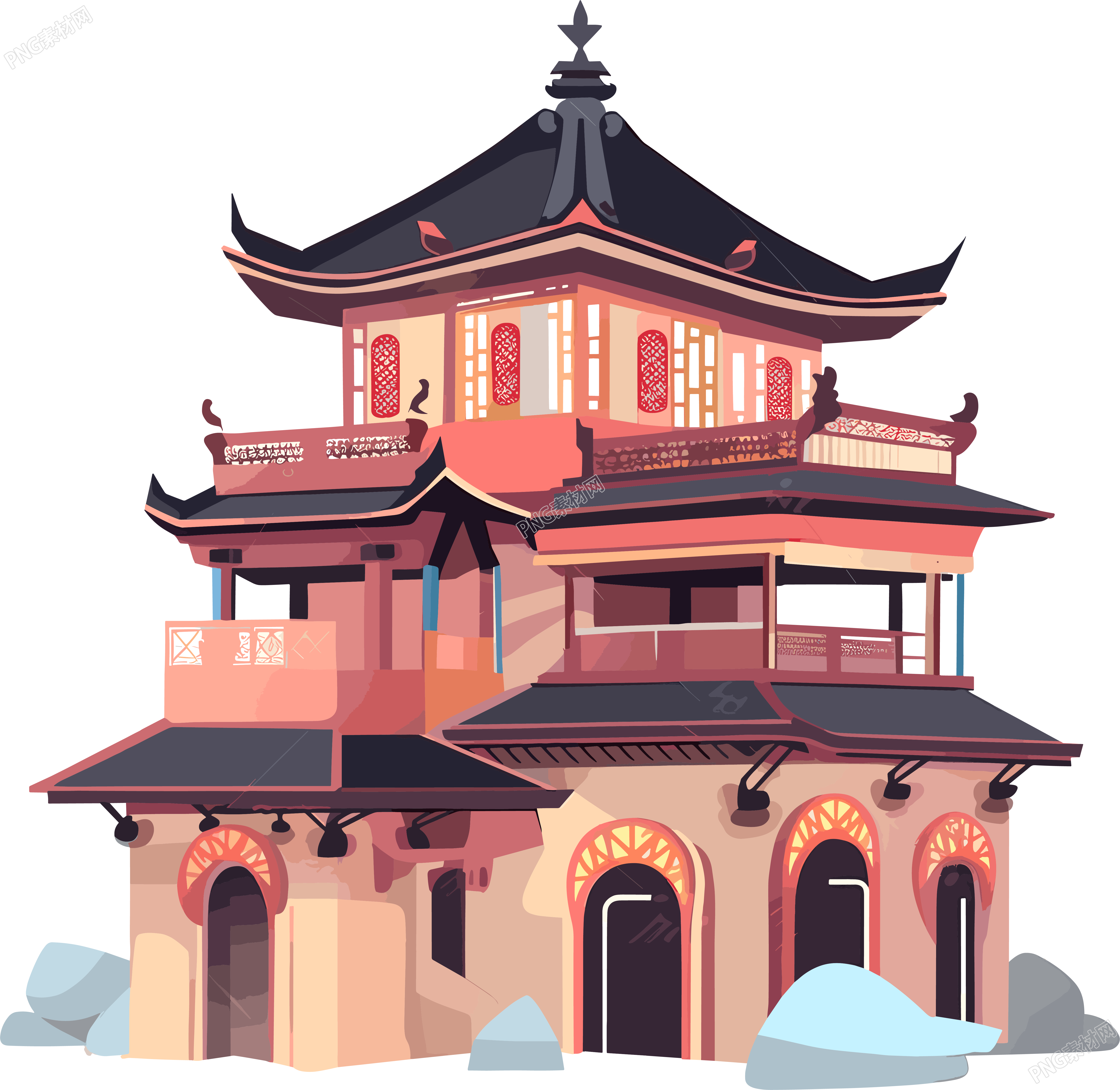 国风阁楼商用设计元素