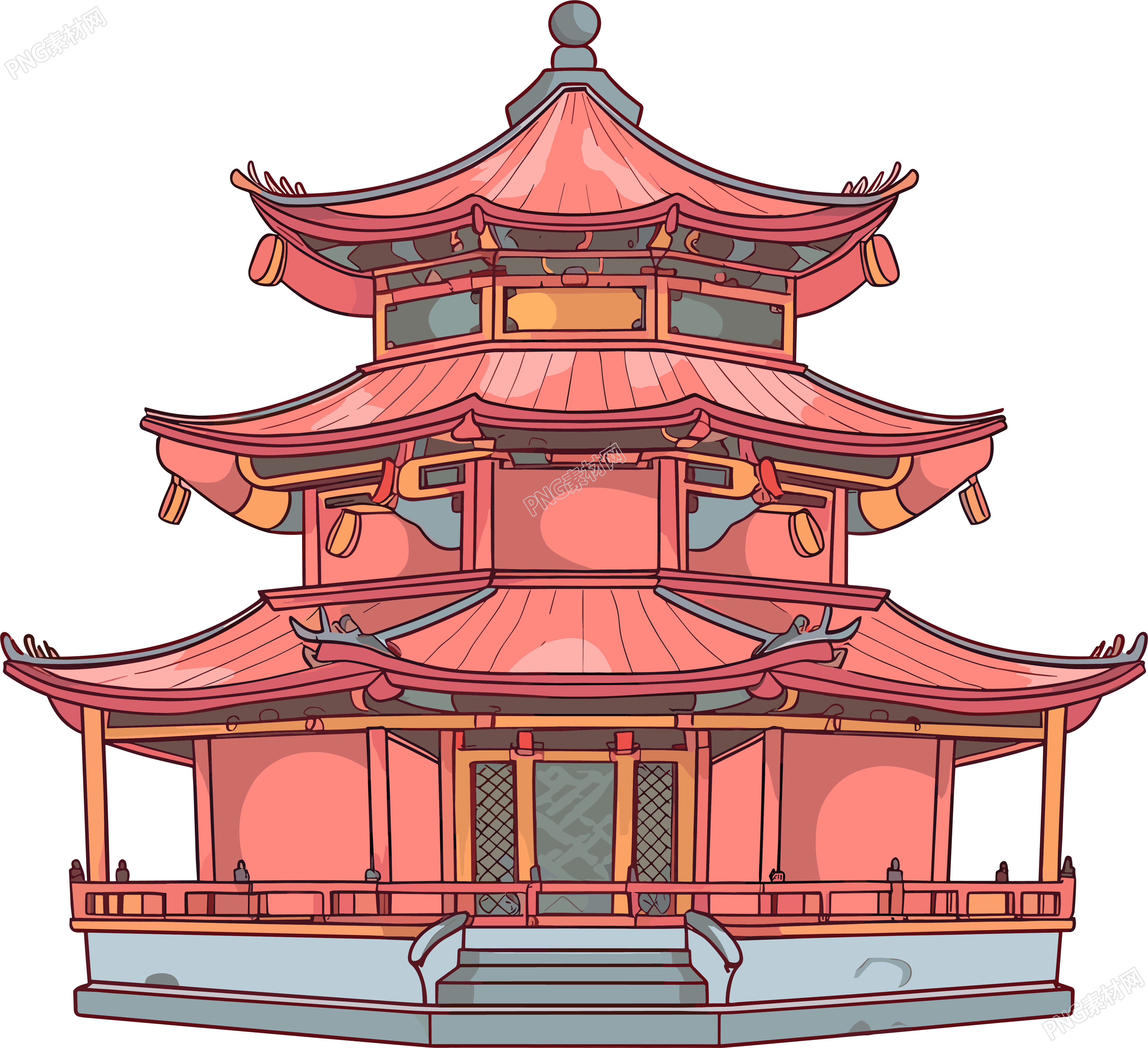 国风阁楼高清图形素材