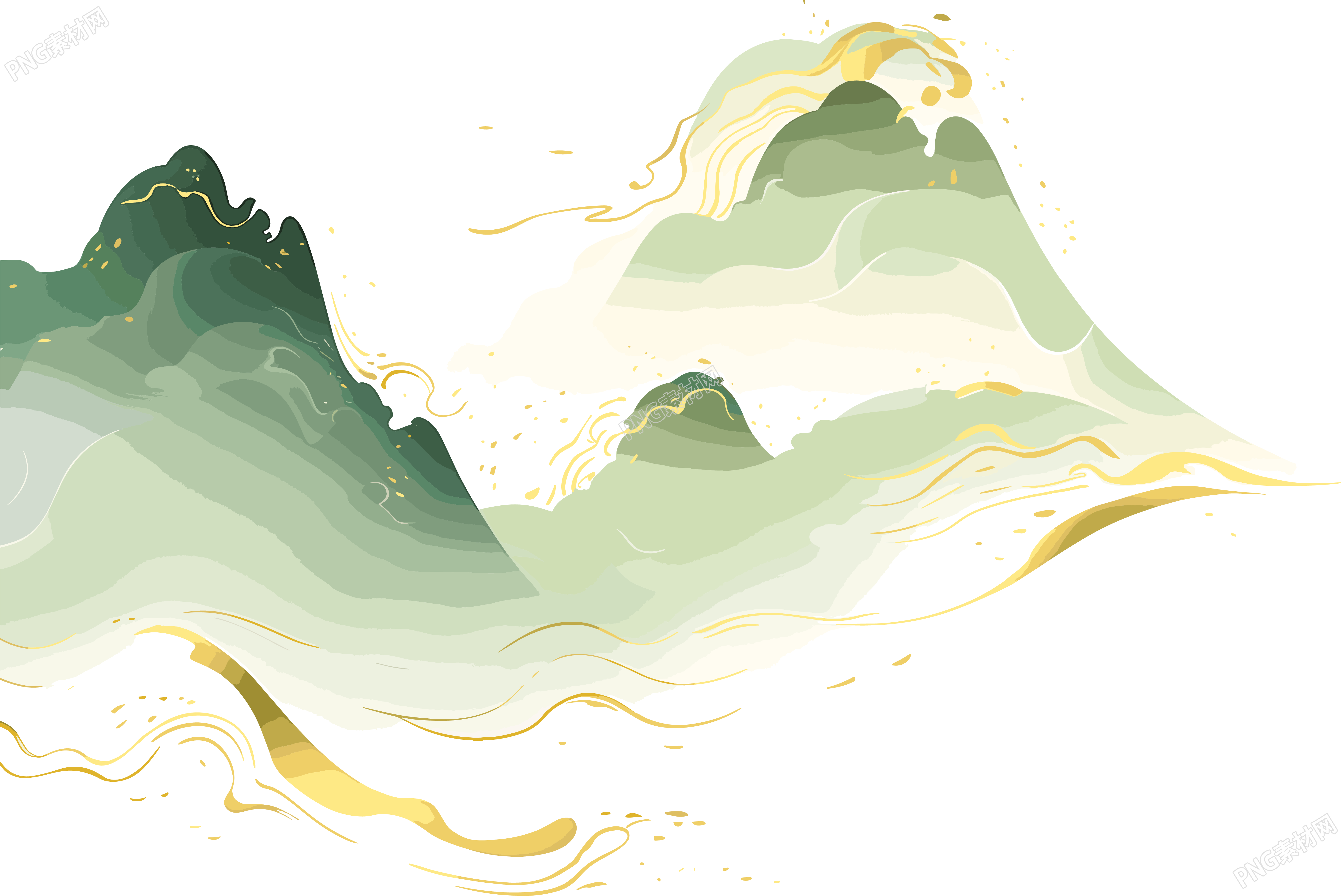 国潮风山脉图形设计抽象插画