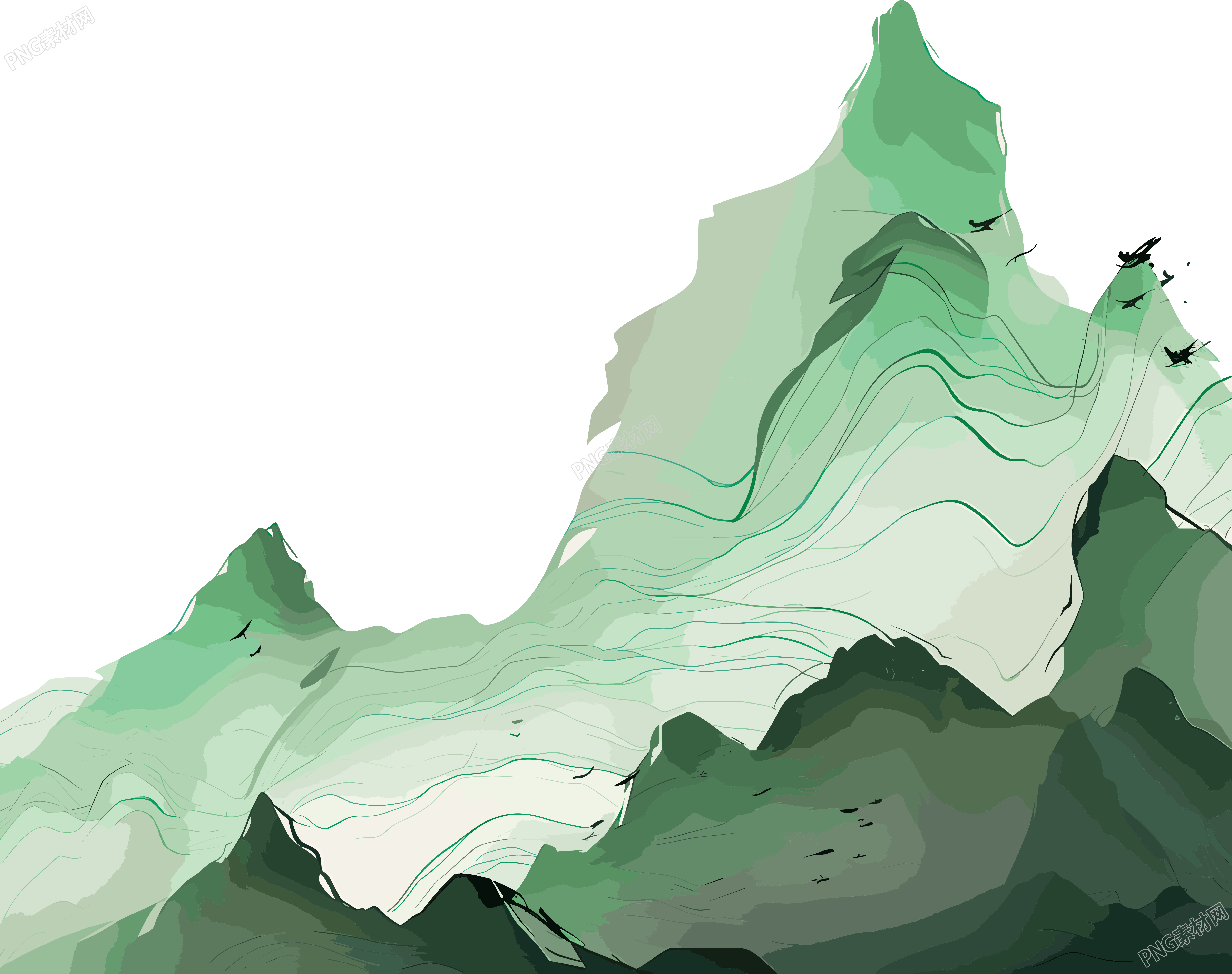 国潮风山脉创意设计插图
