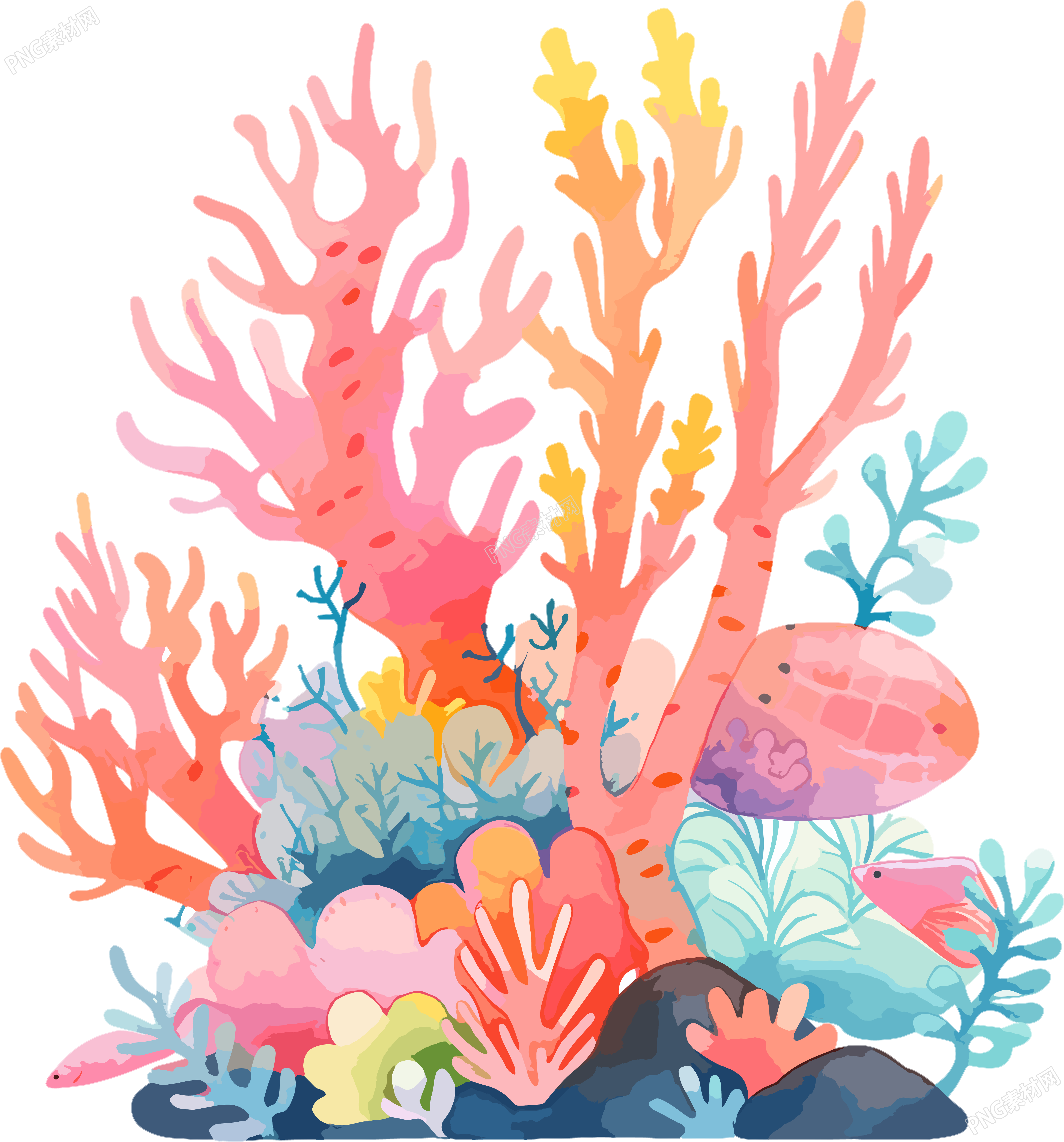 珊瑚卡通插图