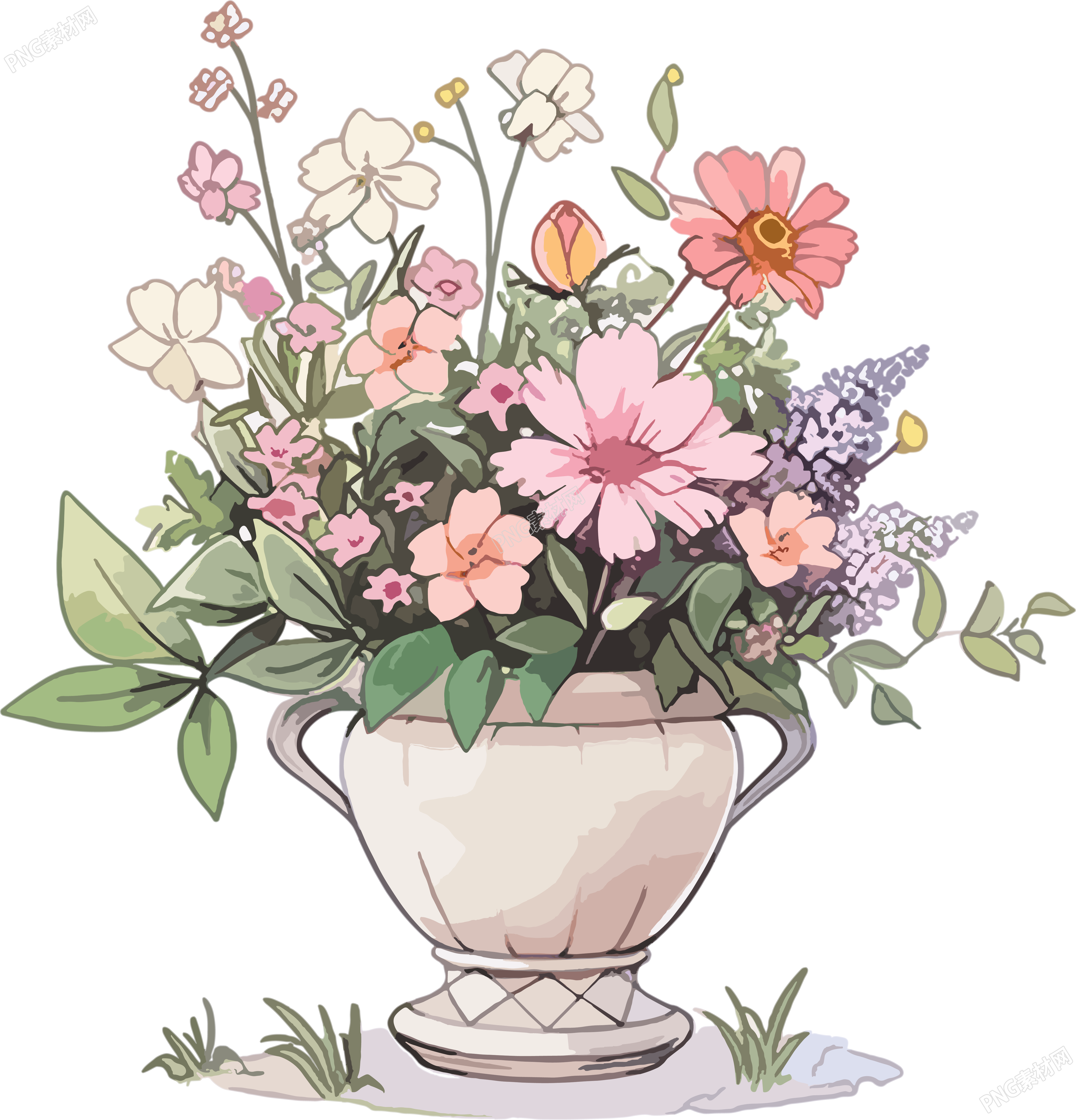 水彩花卉商业设计素材
