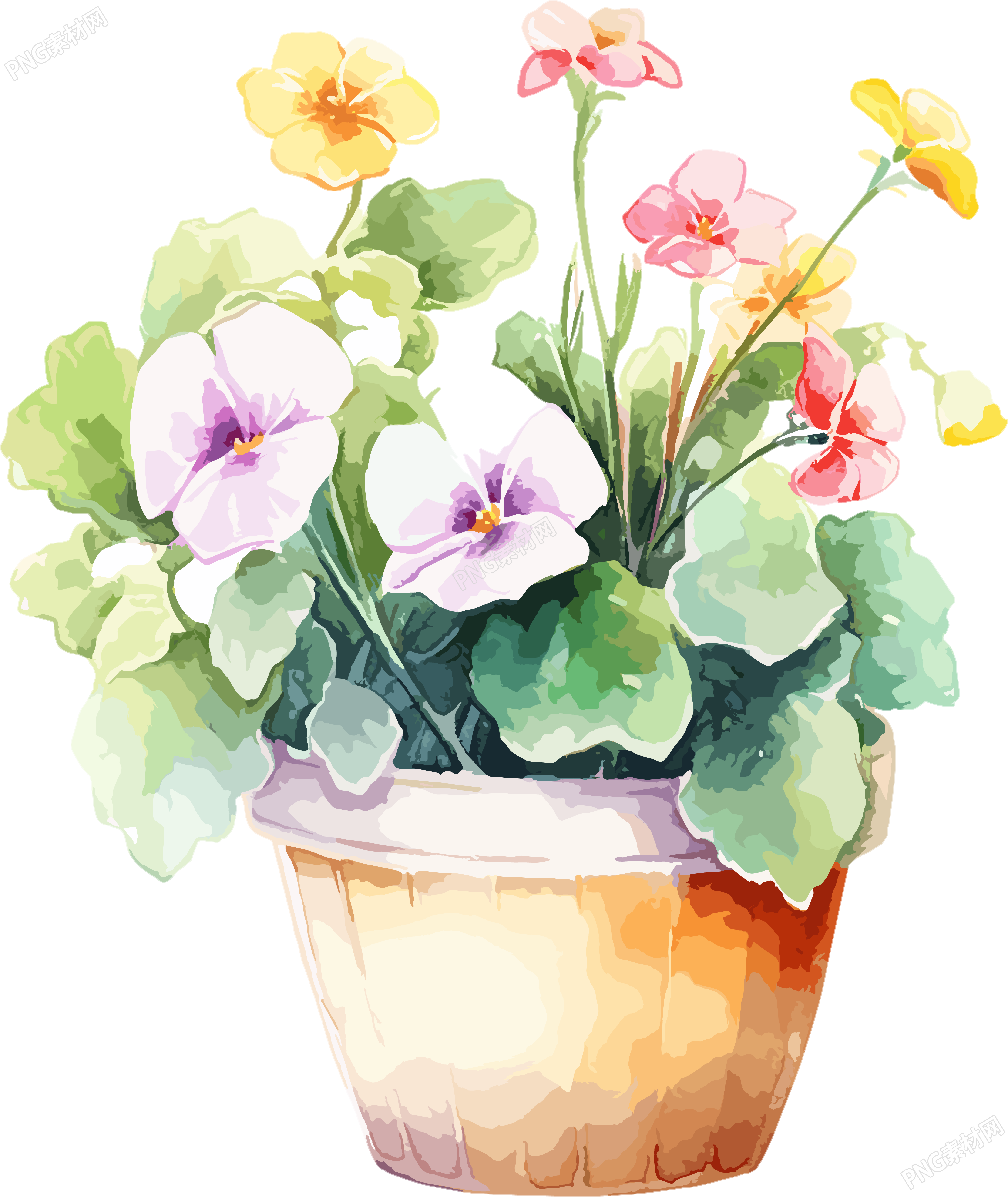 水彩花卉绘画图形元素