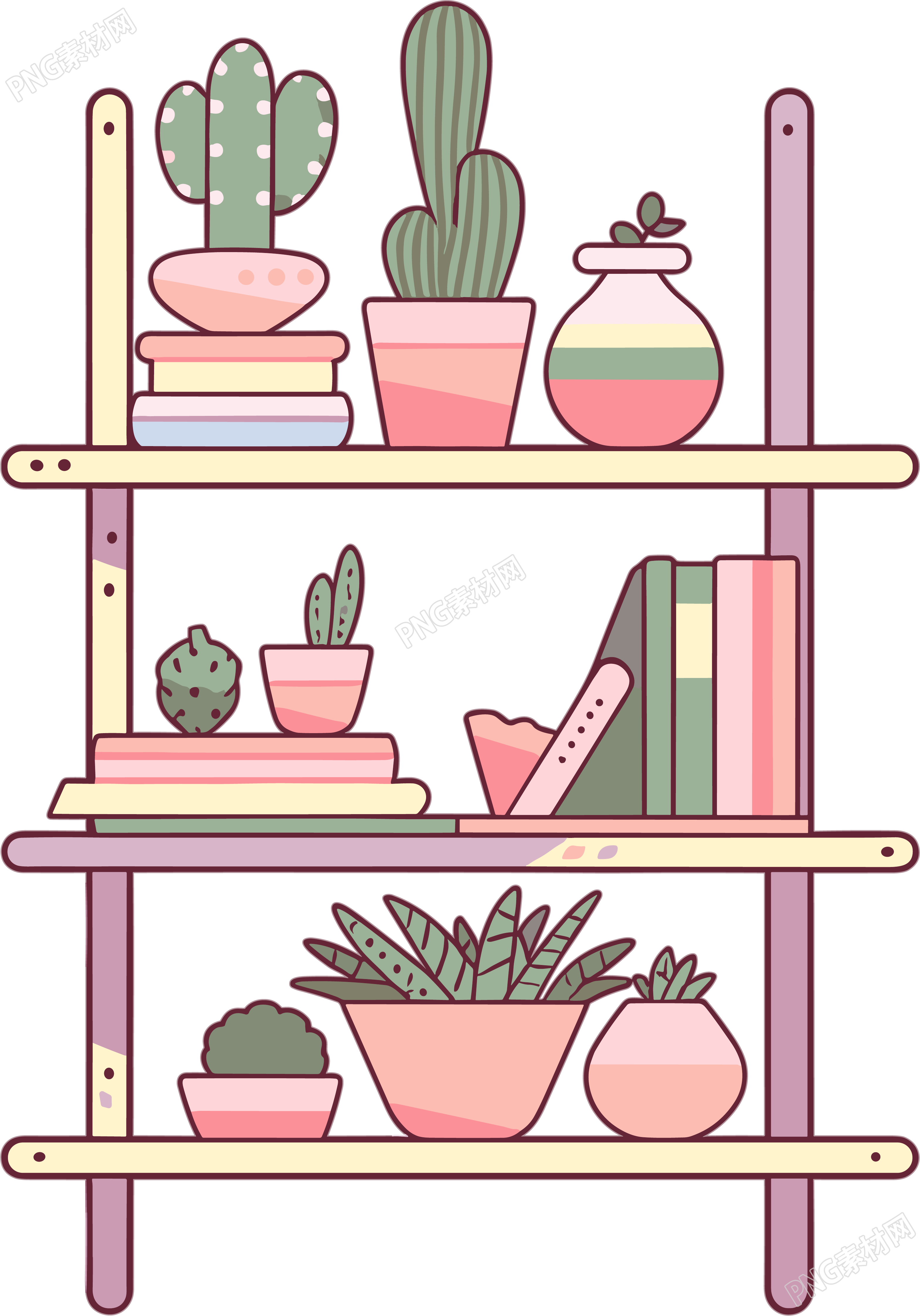 可爱书架简约设计插画