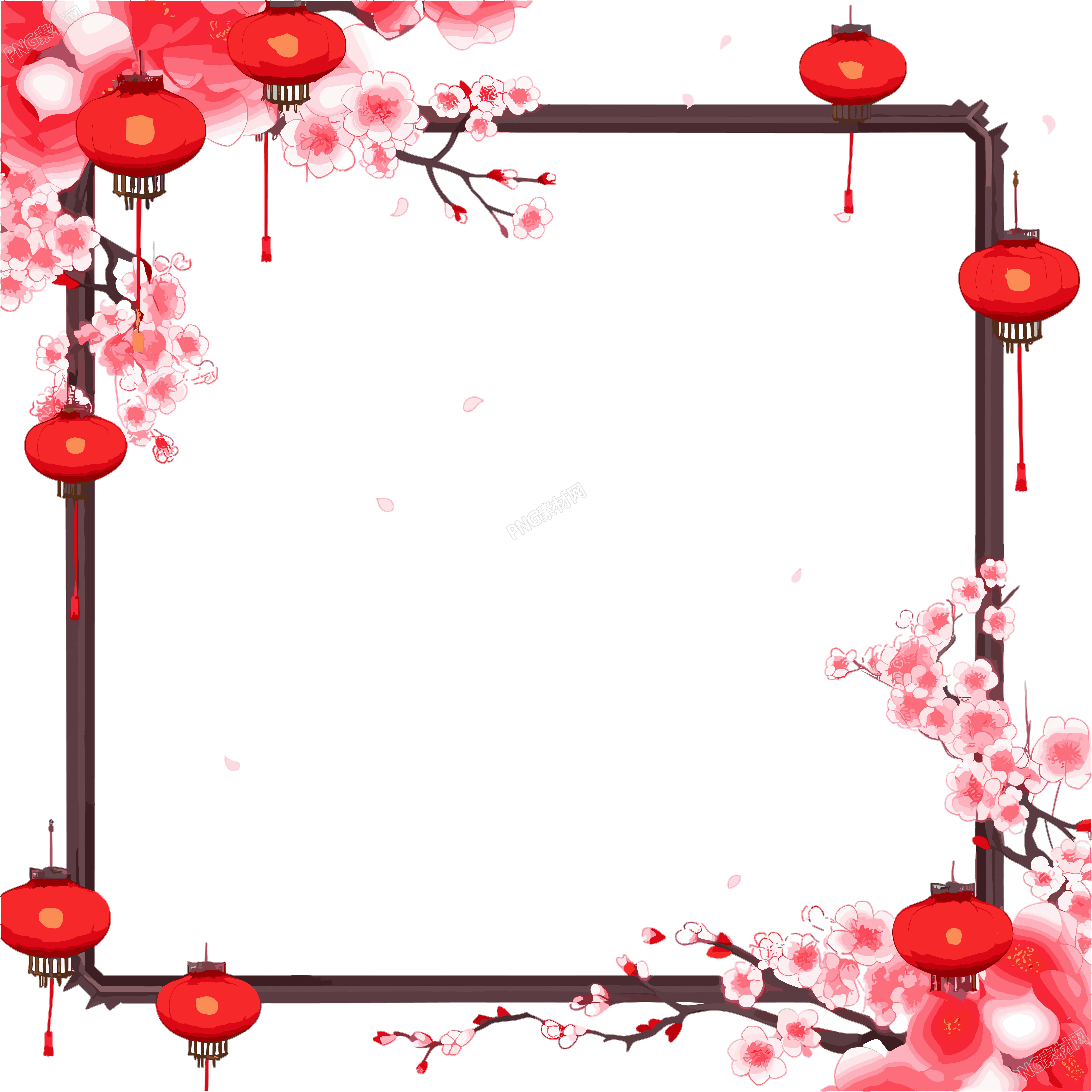 新年灯笼边框创意设计素材