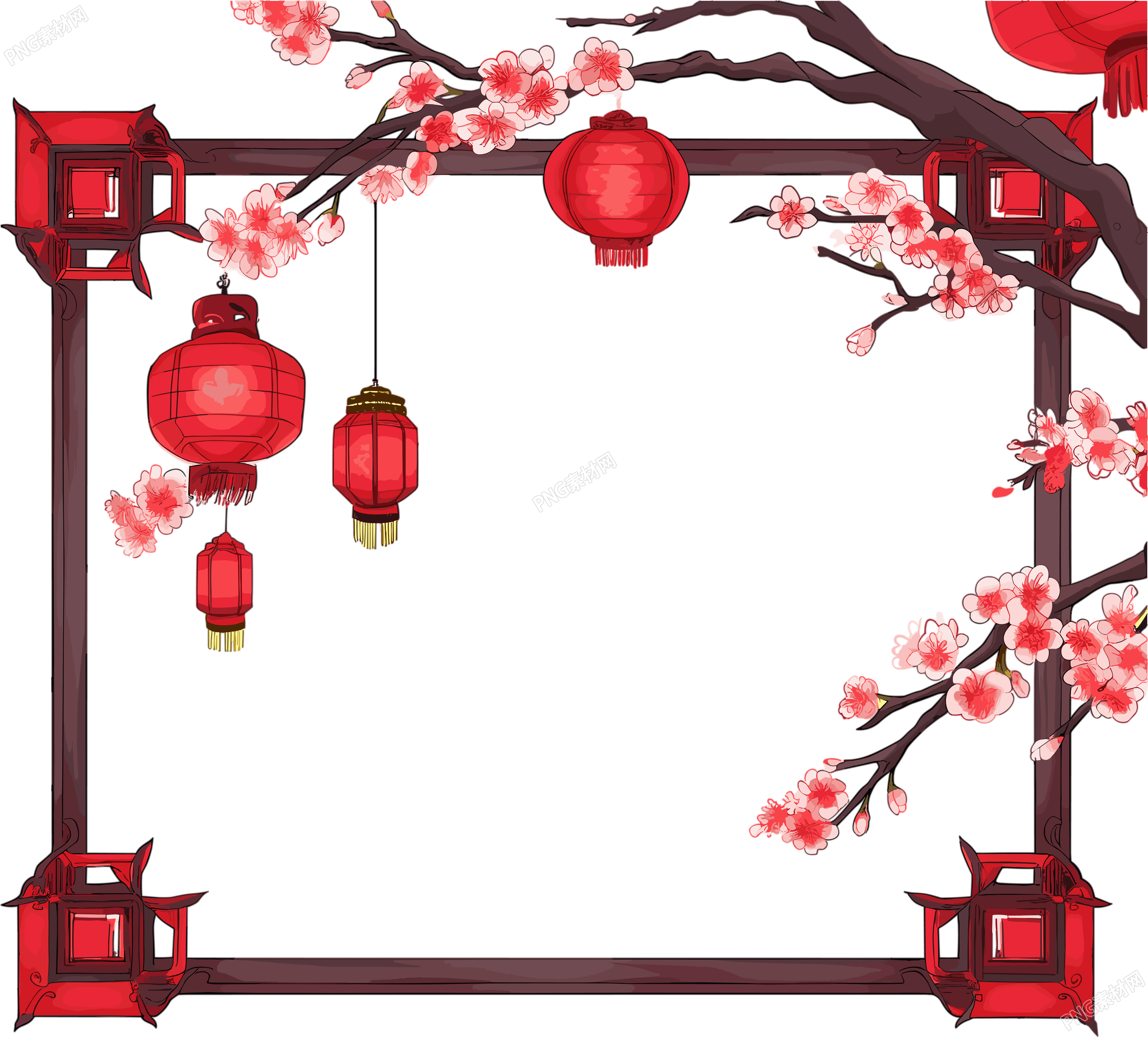 新年灯笼边框素材