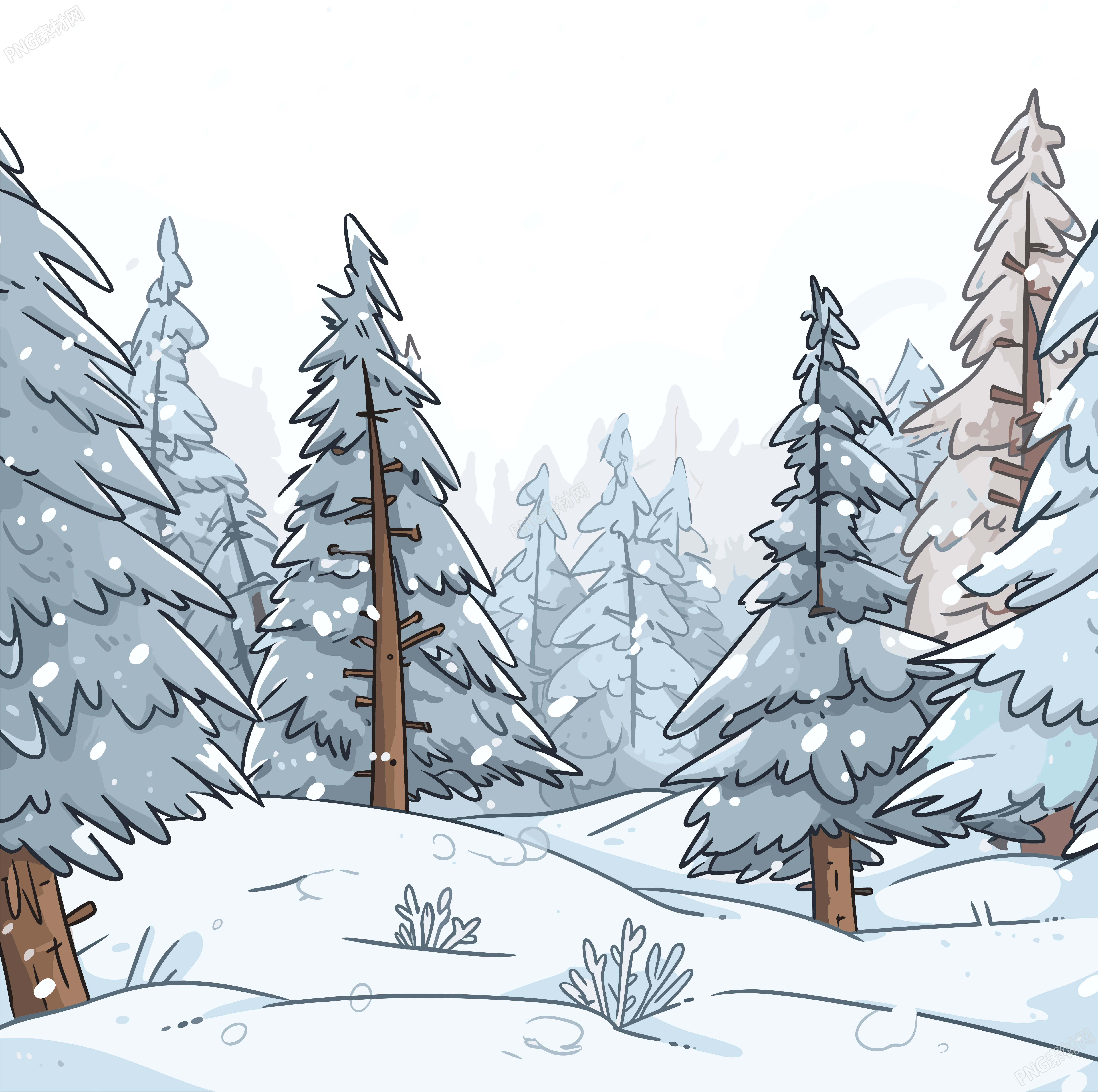 雪景PNG透明背景插图
