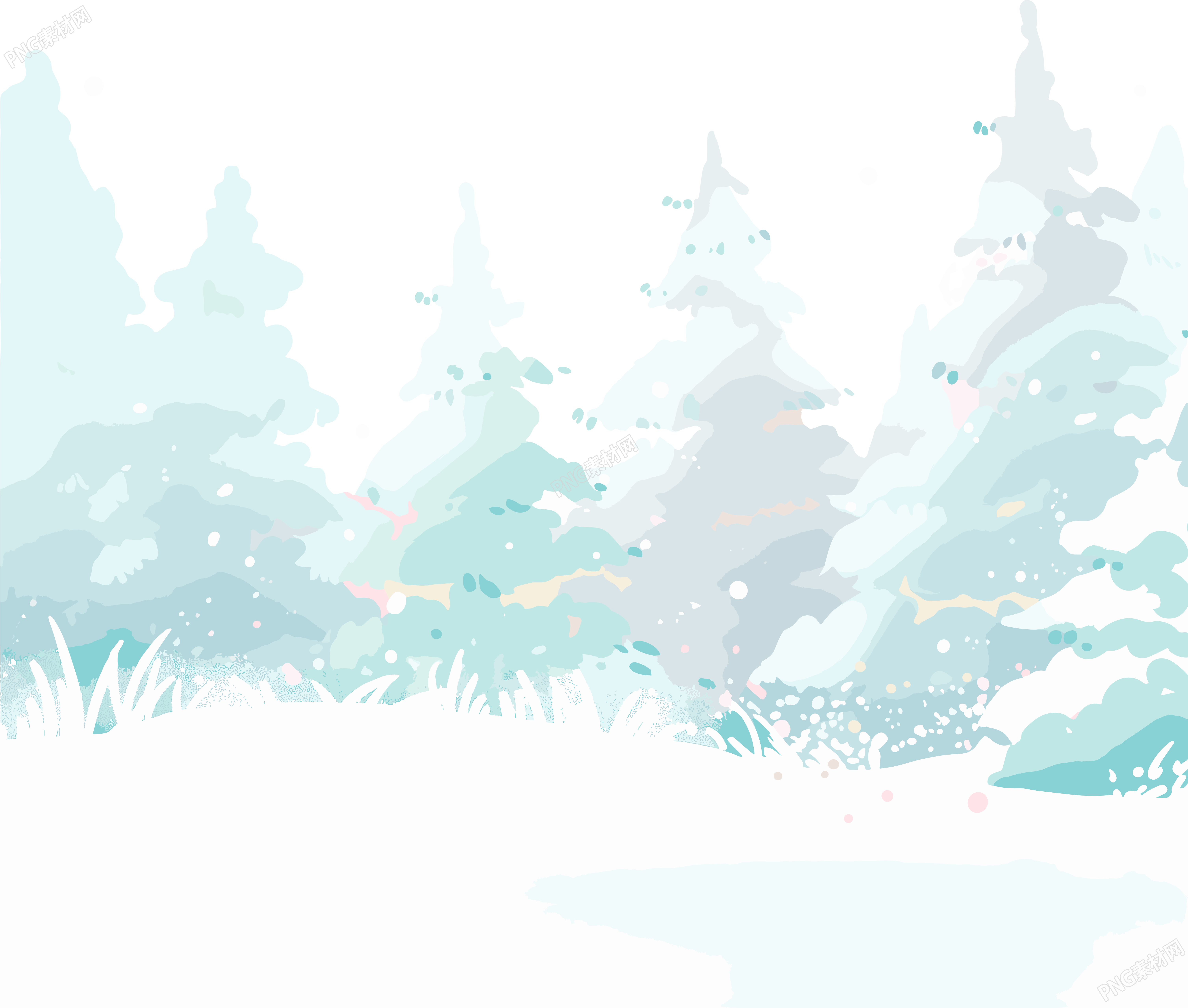 雪景插画设计素材