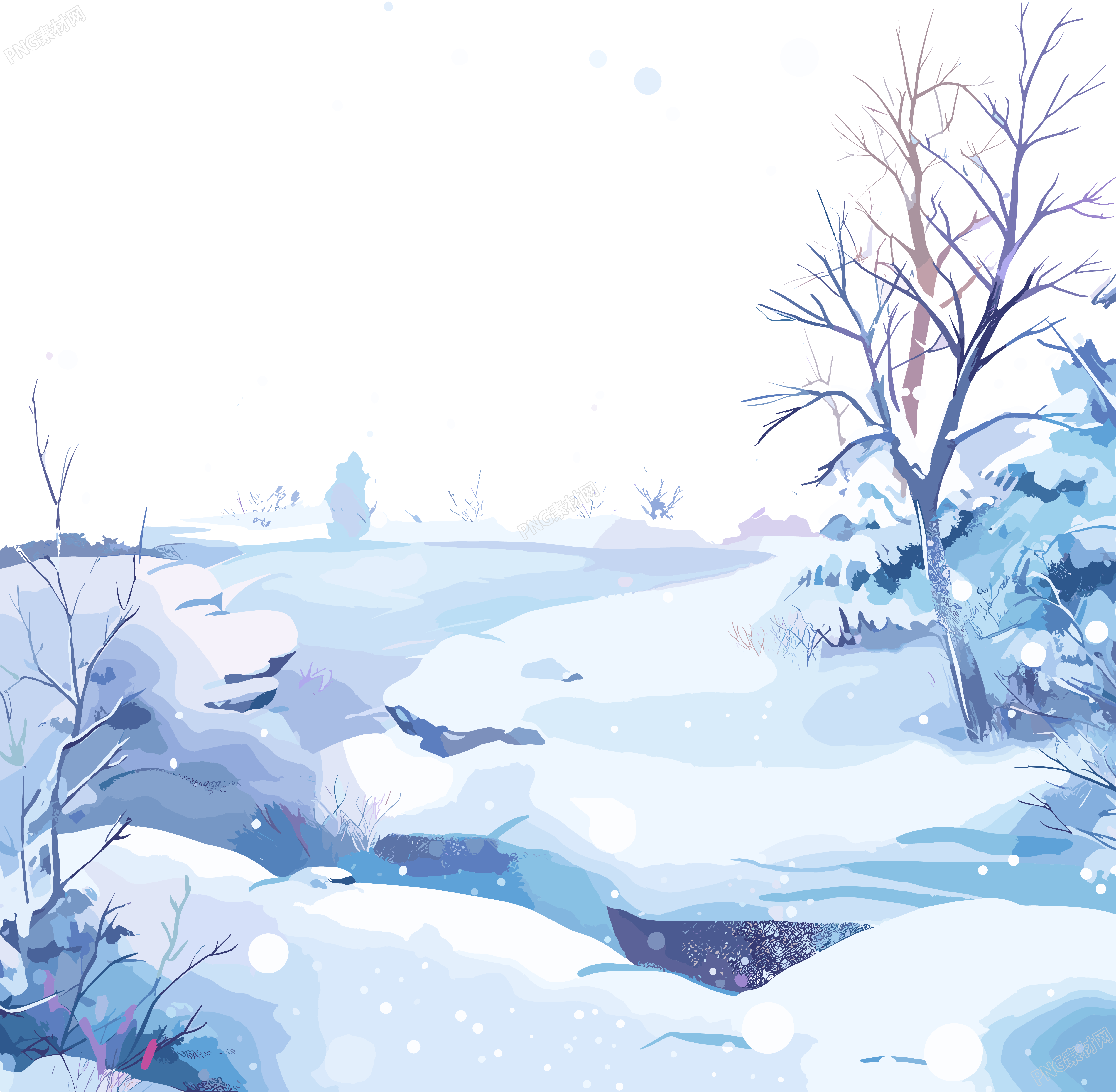 雪景透明背景插图