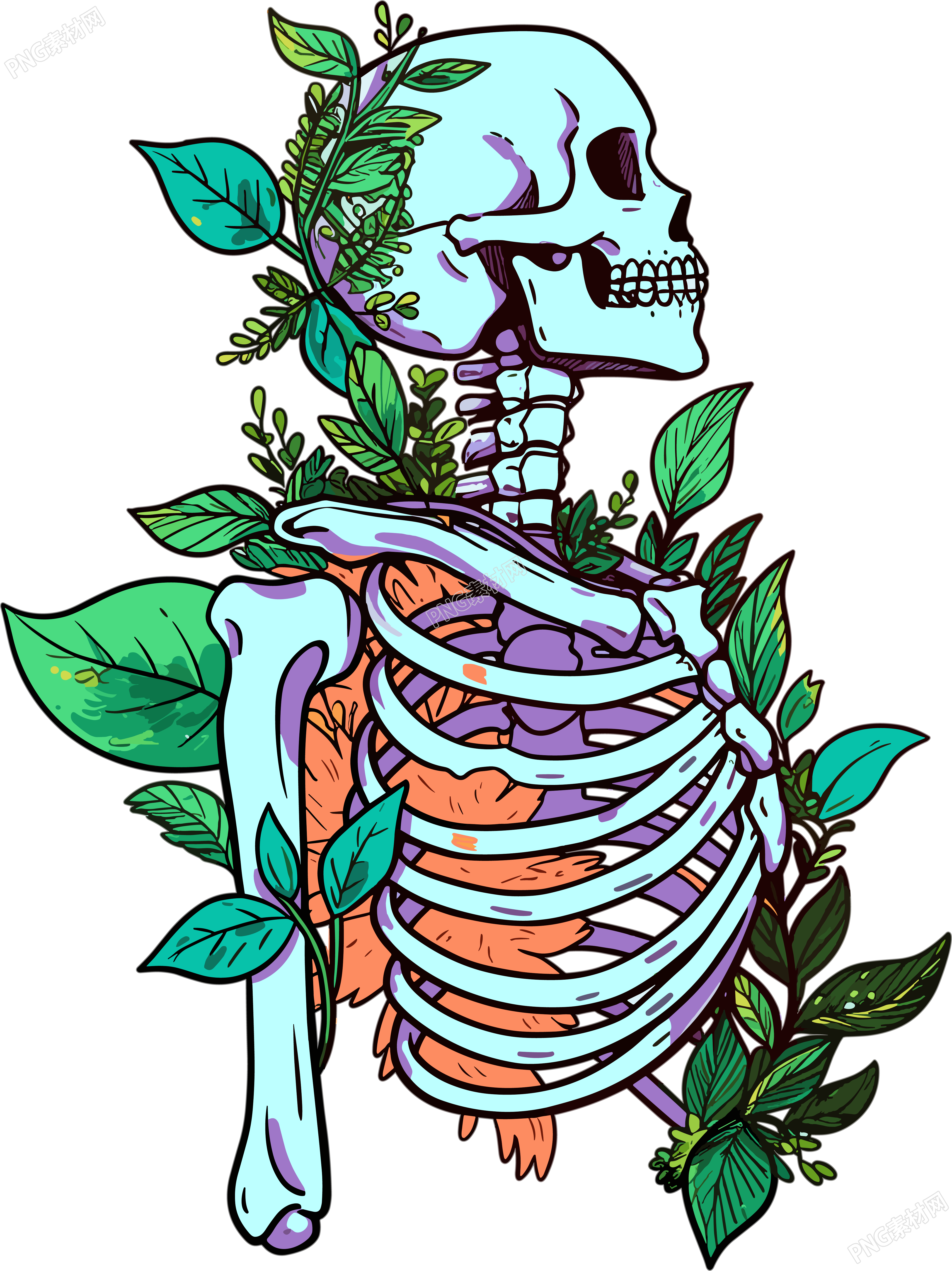 人体骨架PNG图标插画