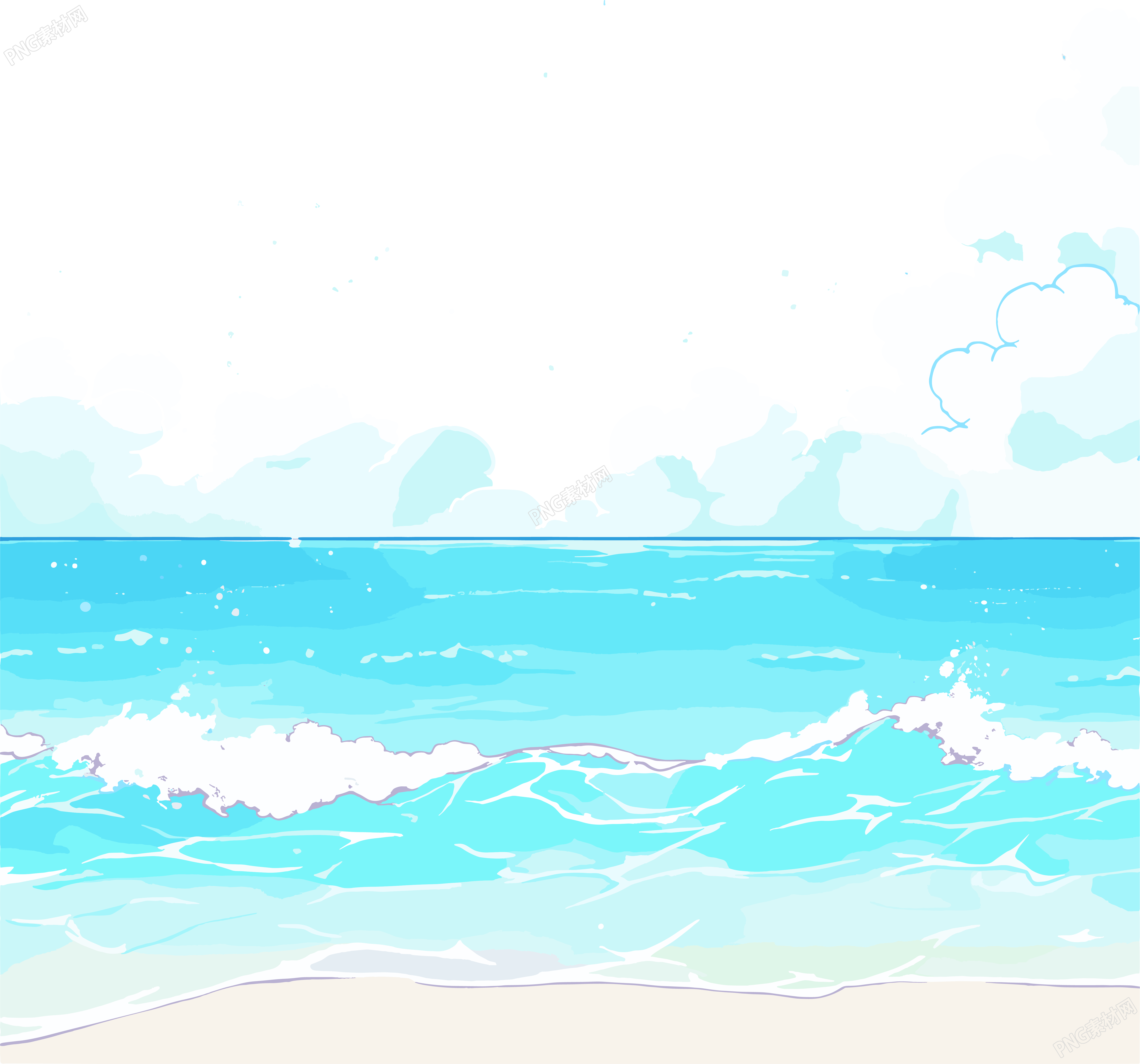卡通海洋手绘插画