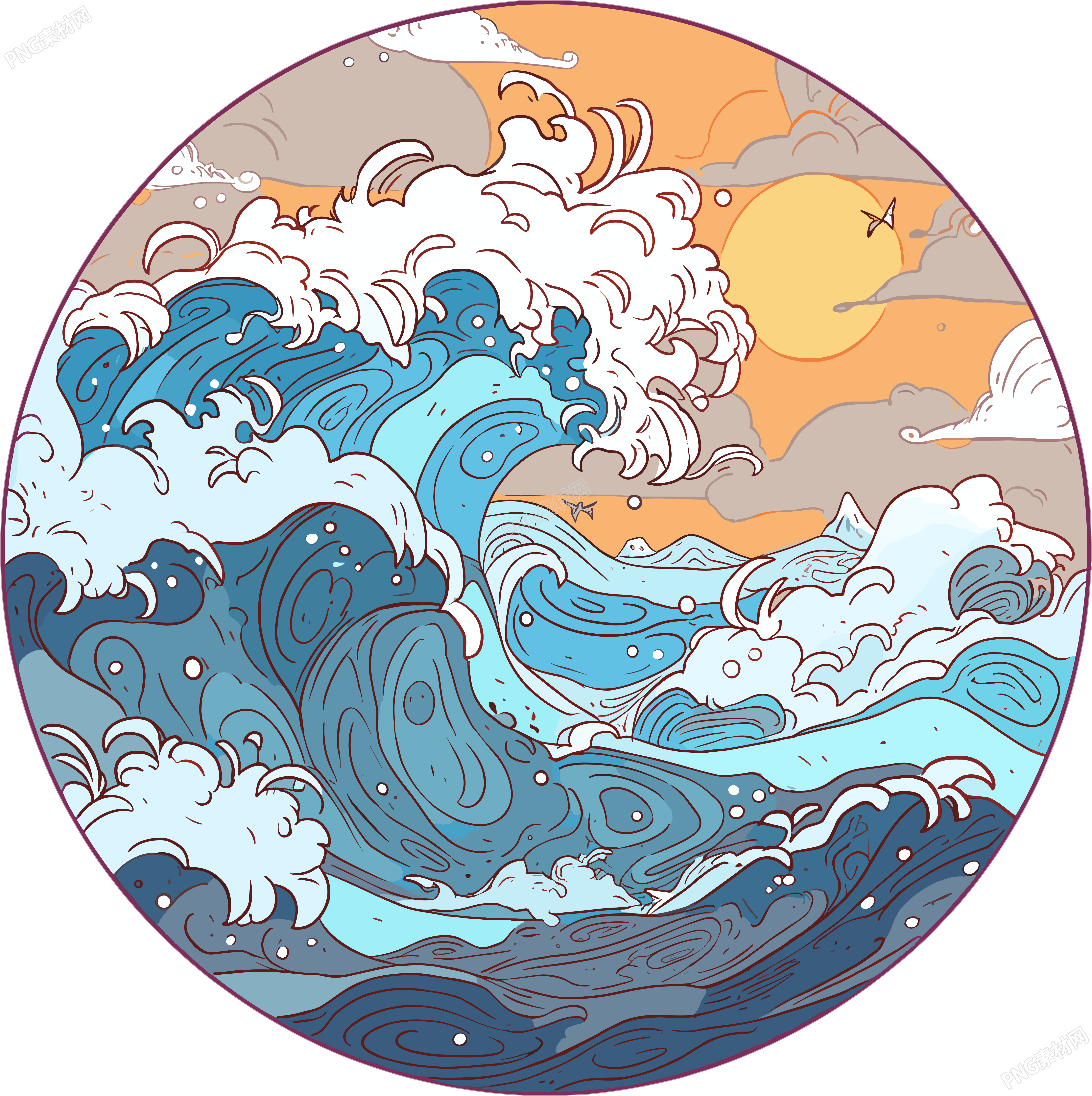 卡通海洋手绘插画PNG