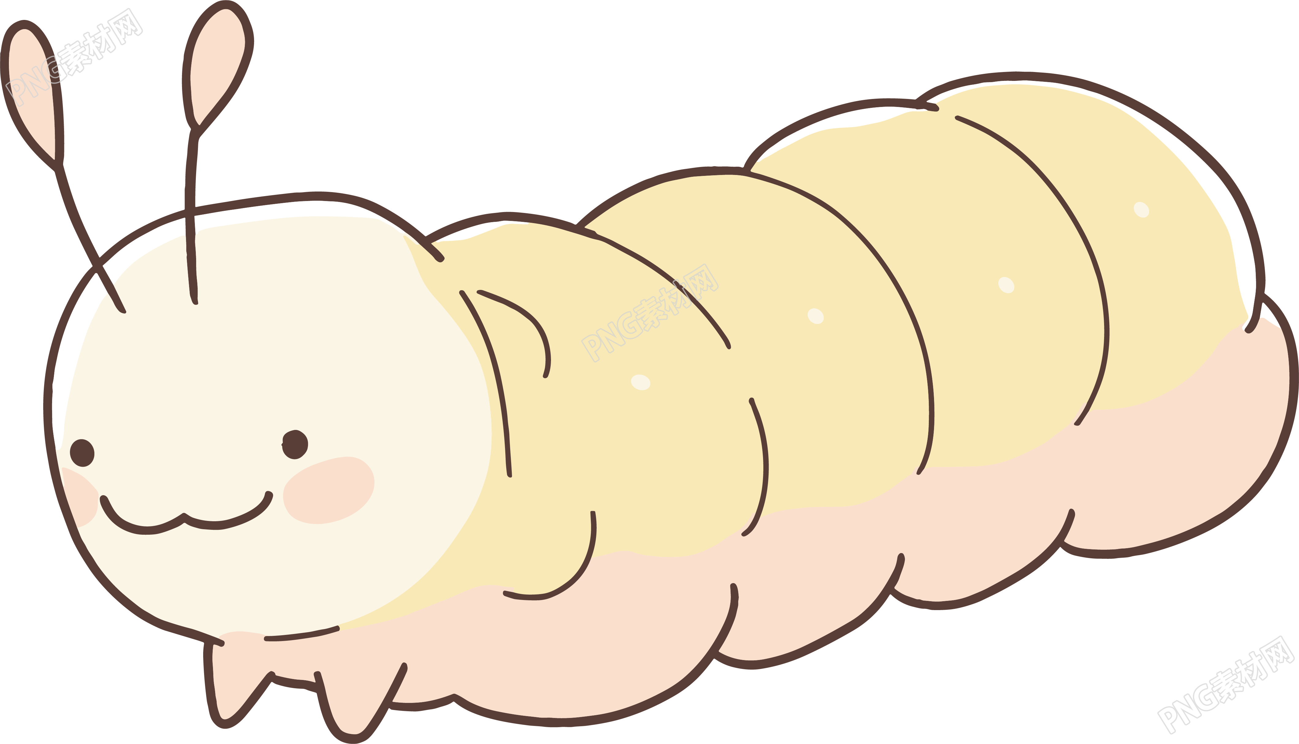 蚕宝宝插画素材