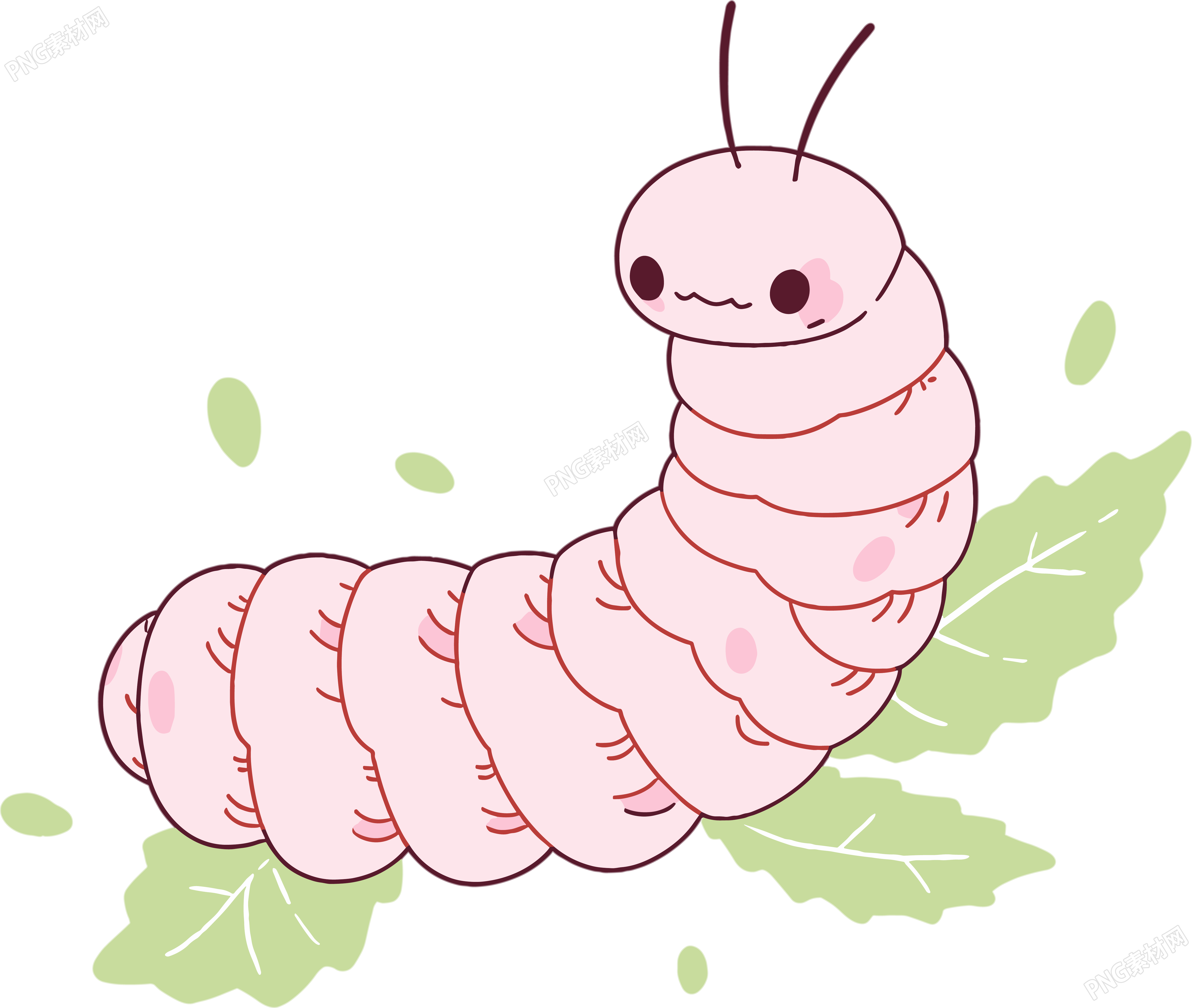 蚕宝宝可爱插图