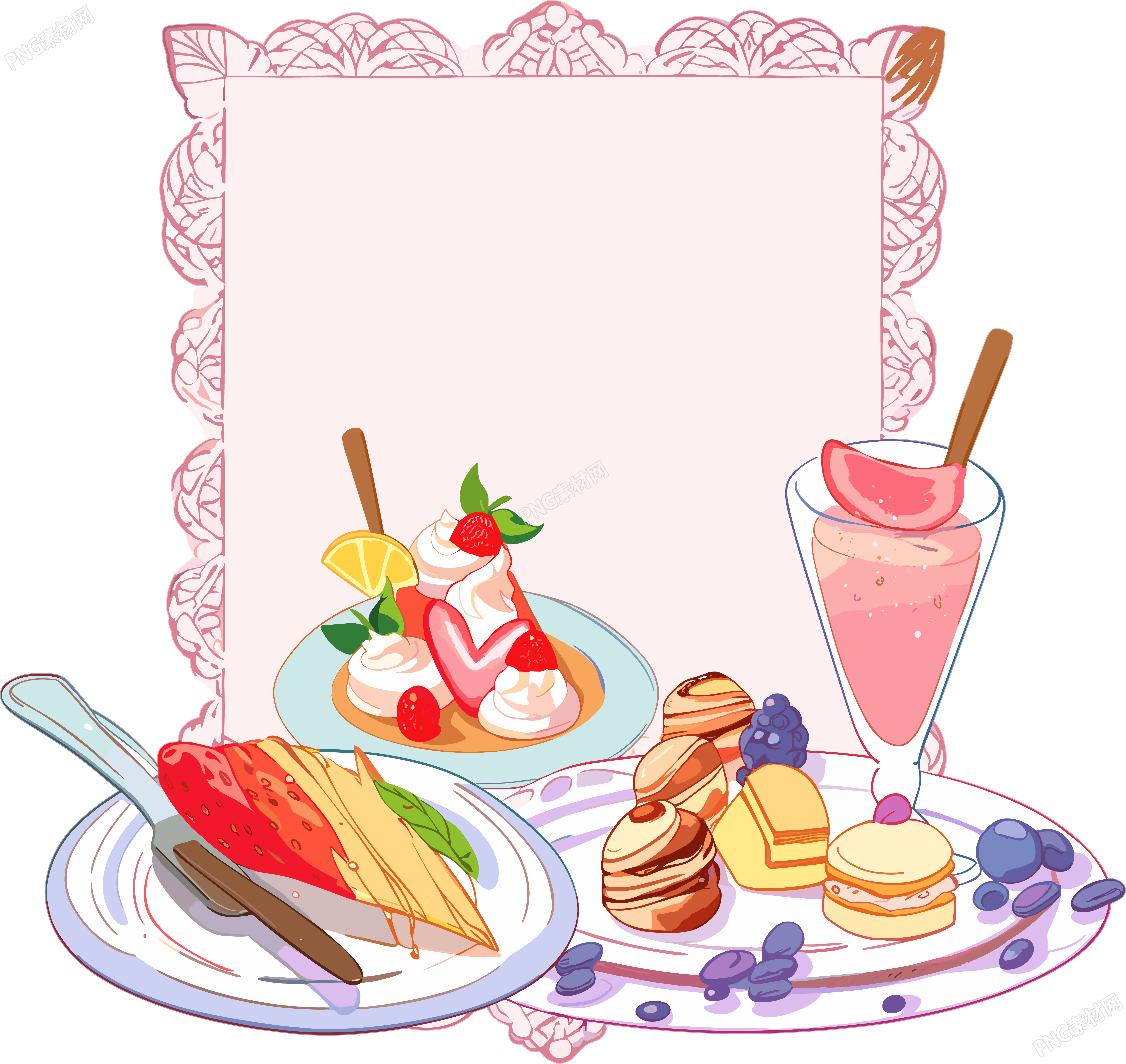 餐牌手绘插画图形素材