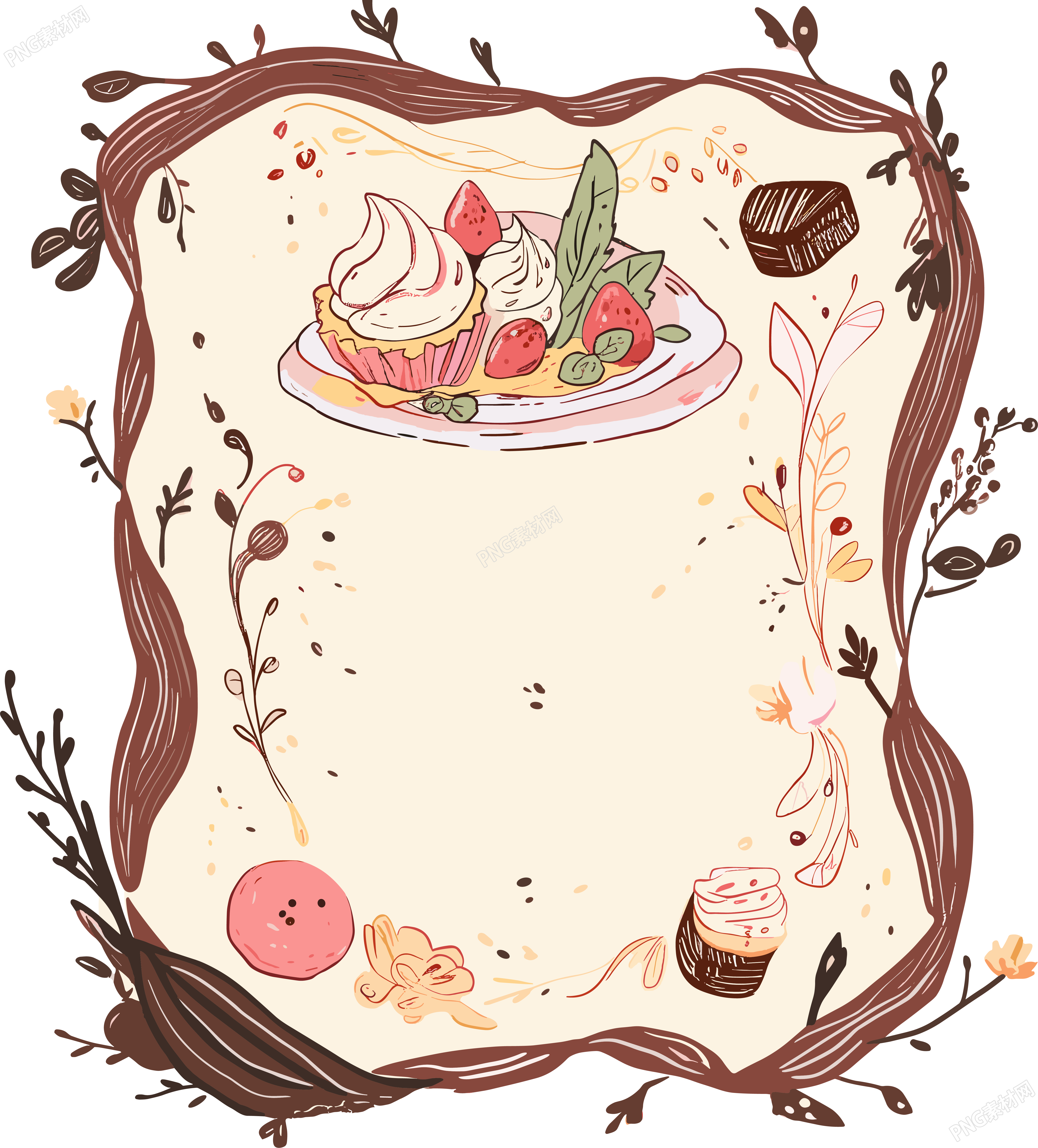 餐牌手绘插图素材