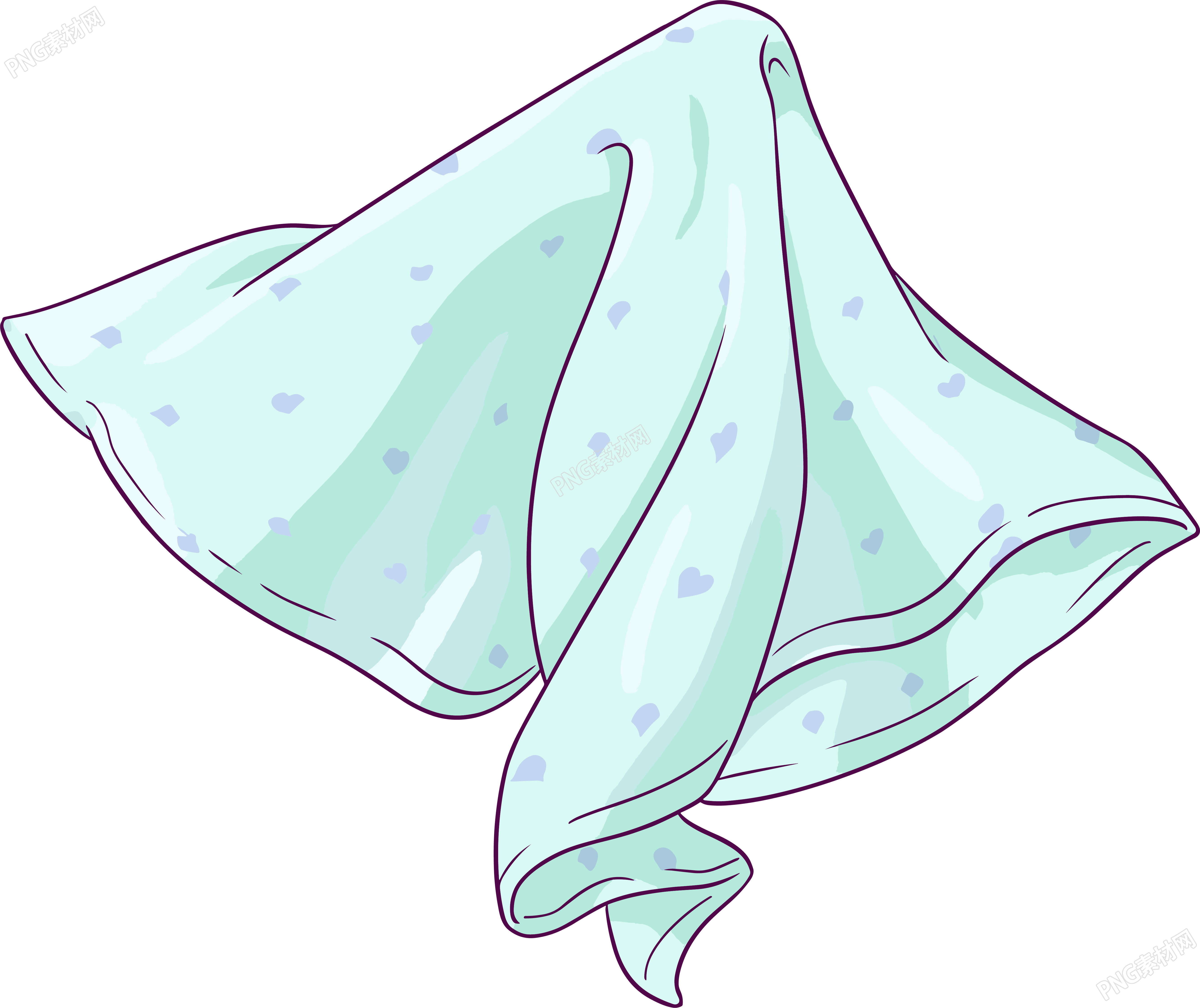 手绢插画PNG素材