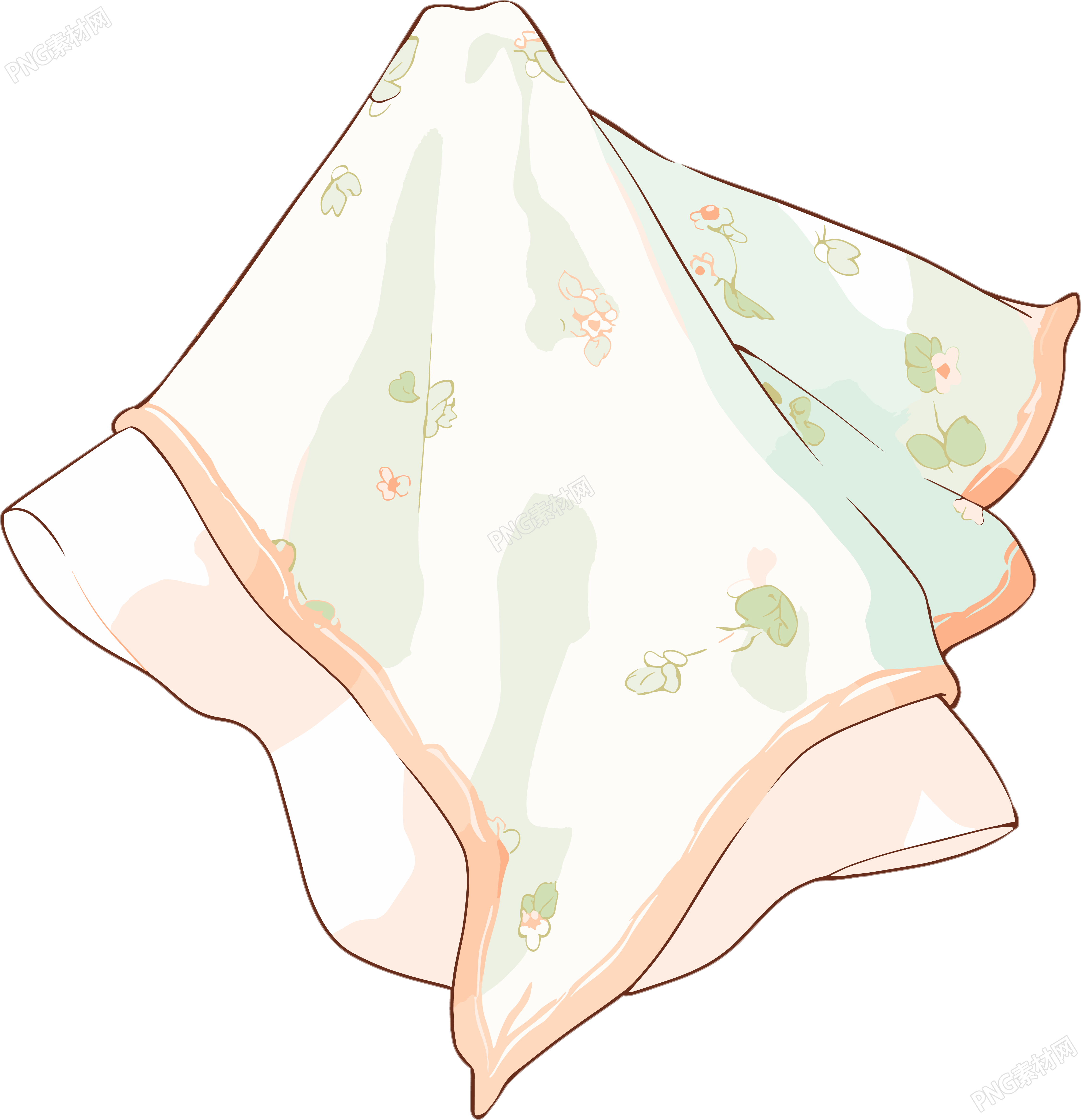 手绢手绘插画素材