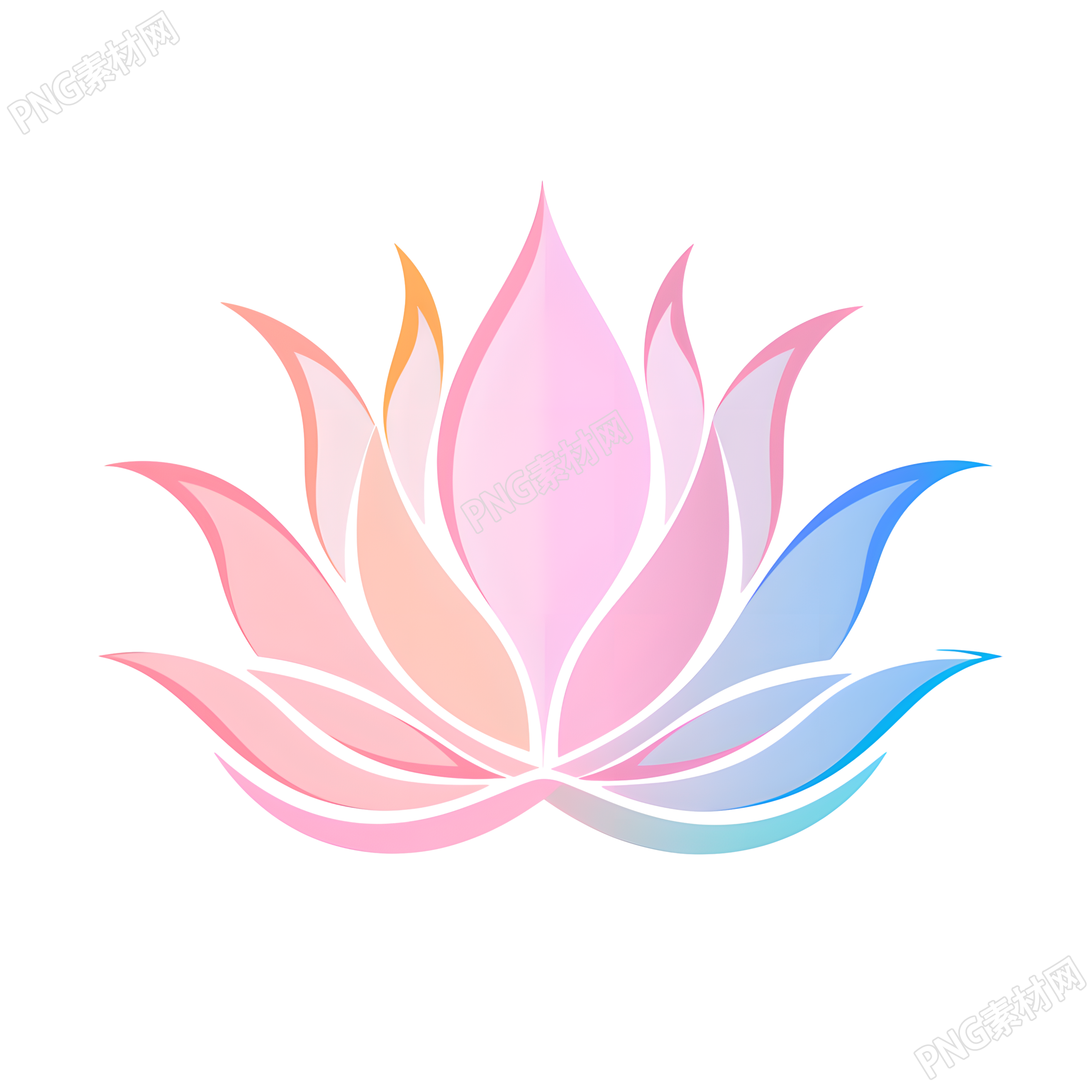 莲花logo图标插画