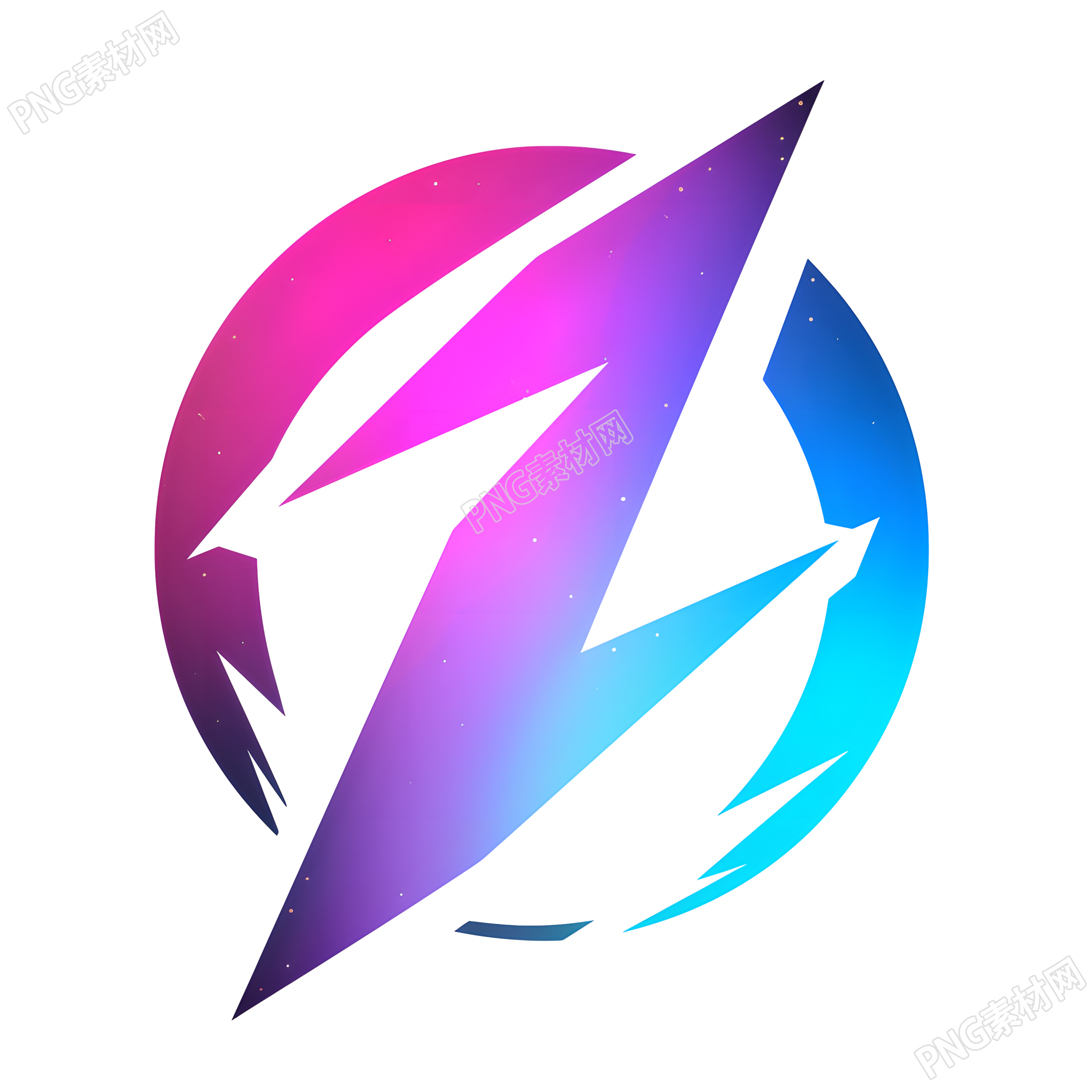 闪电logo透明背景素材