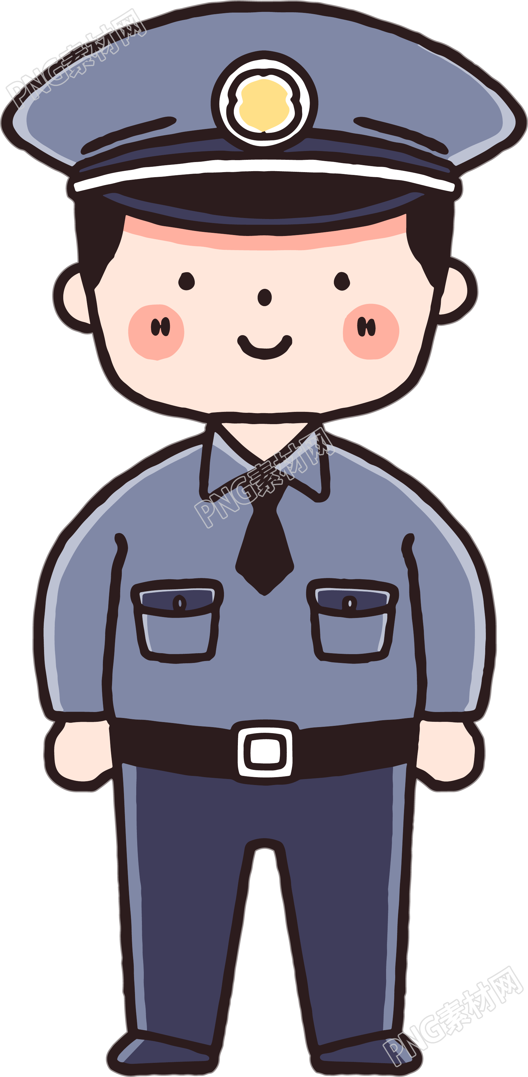 交警卡通插画设计元素