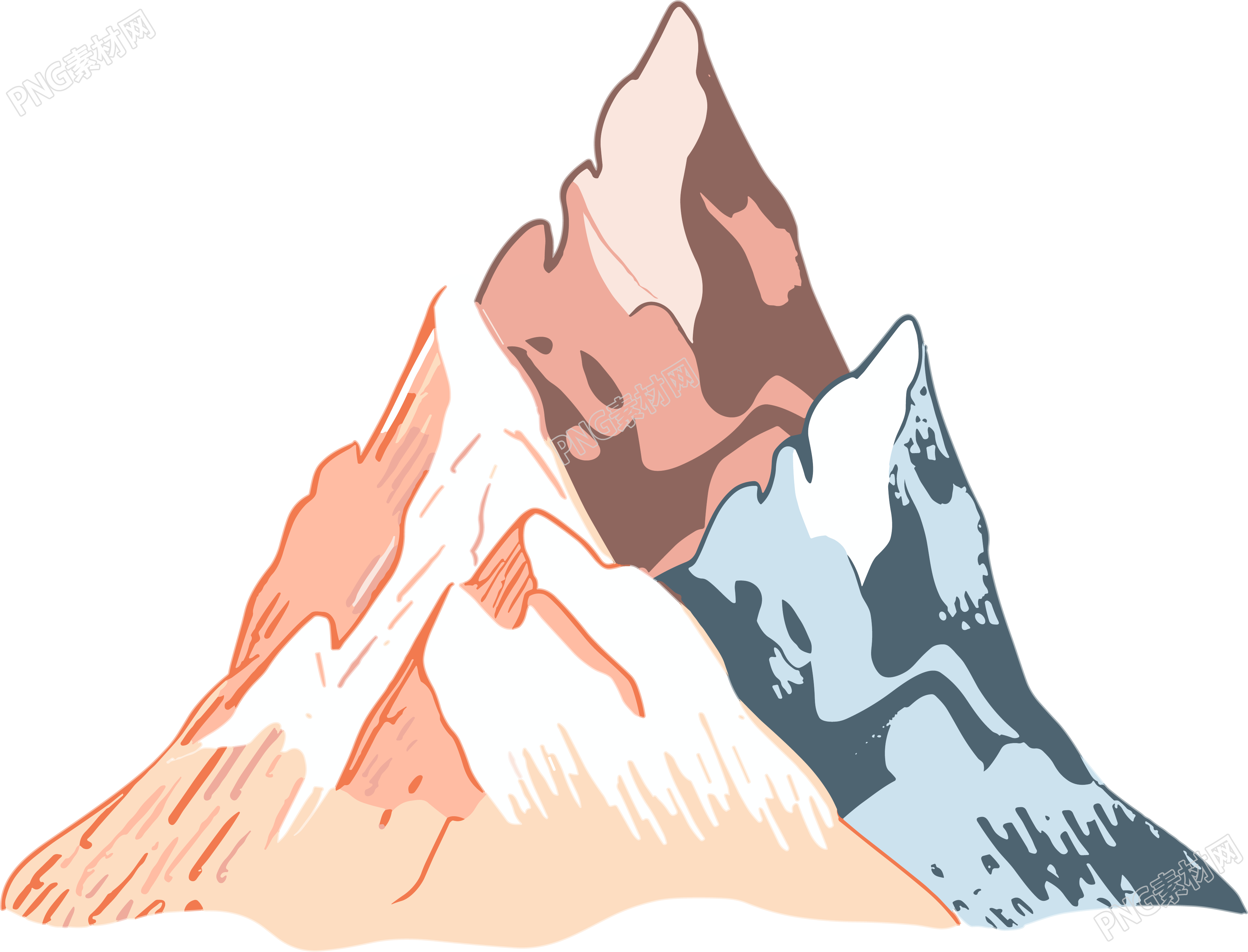 山卡通插画设计元素