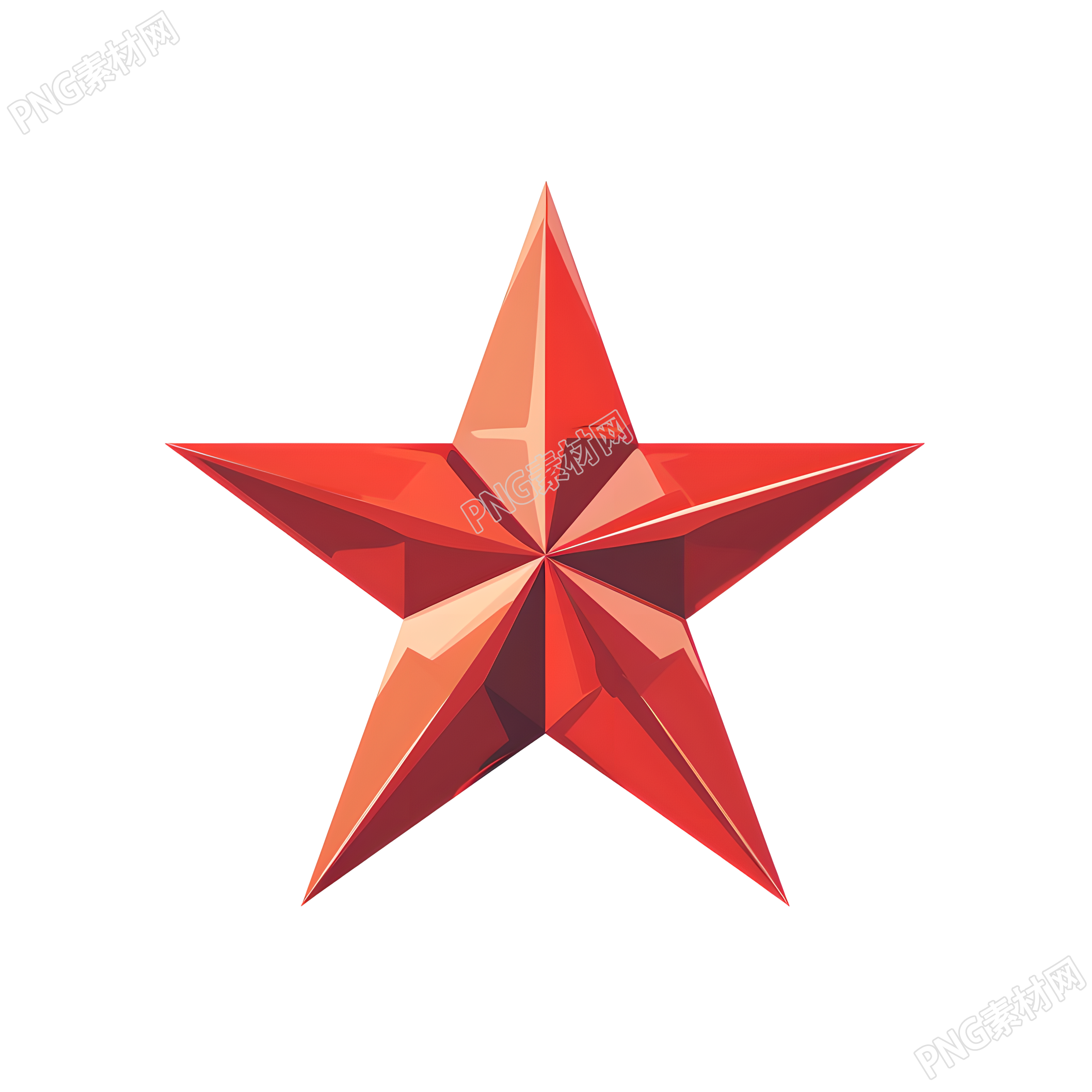 红色五角星图案插画
