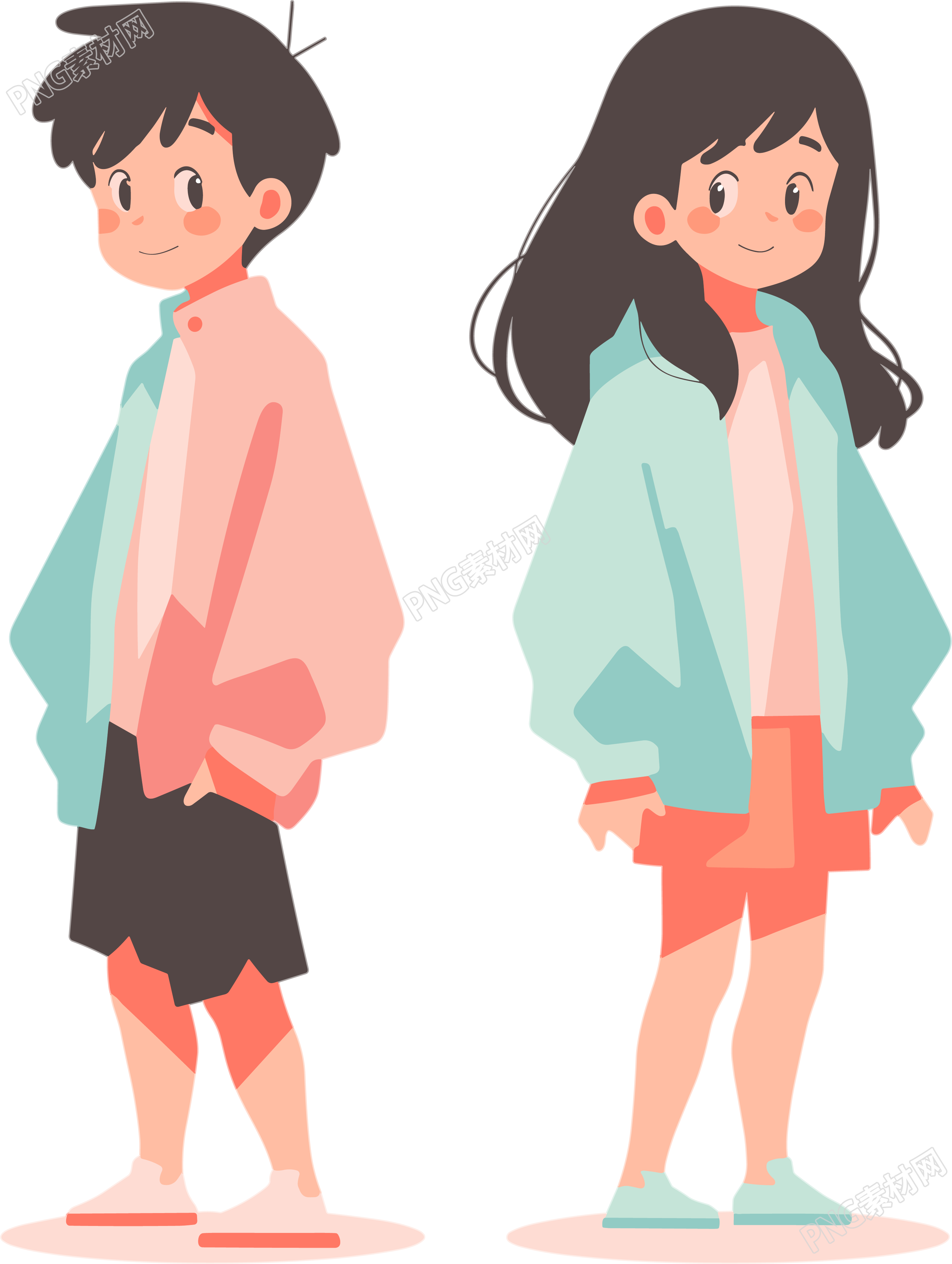 男孩女孩卡通元素