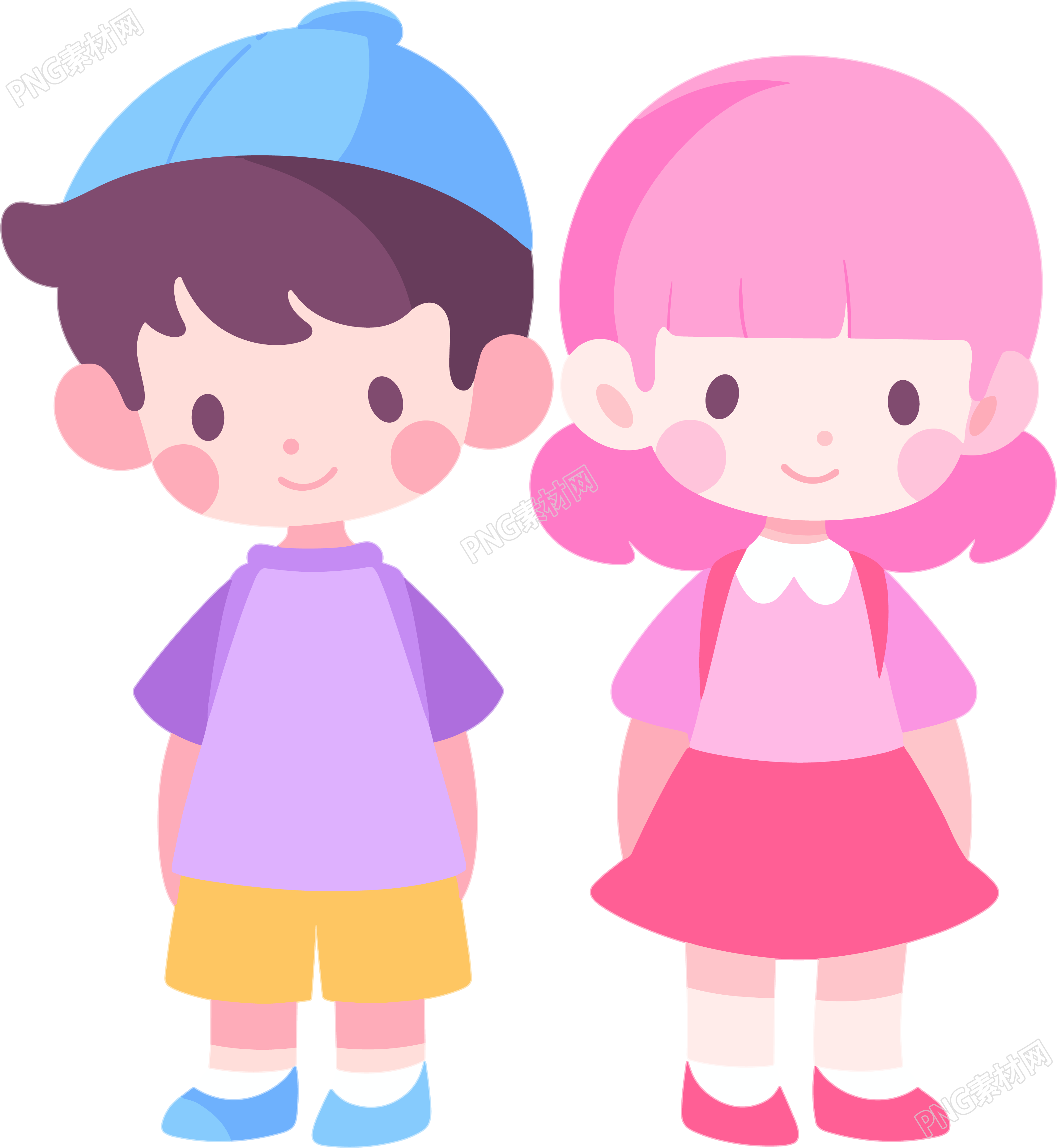 男孩女孩卡通可爱素材