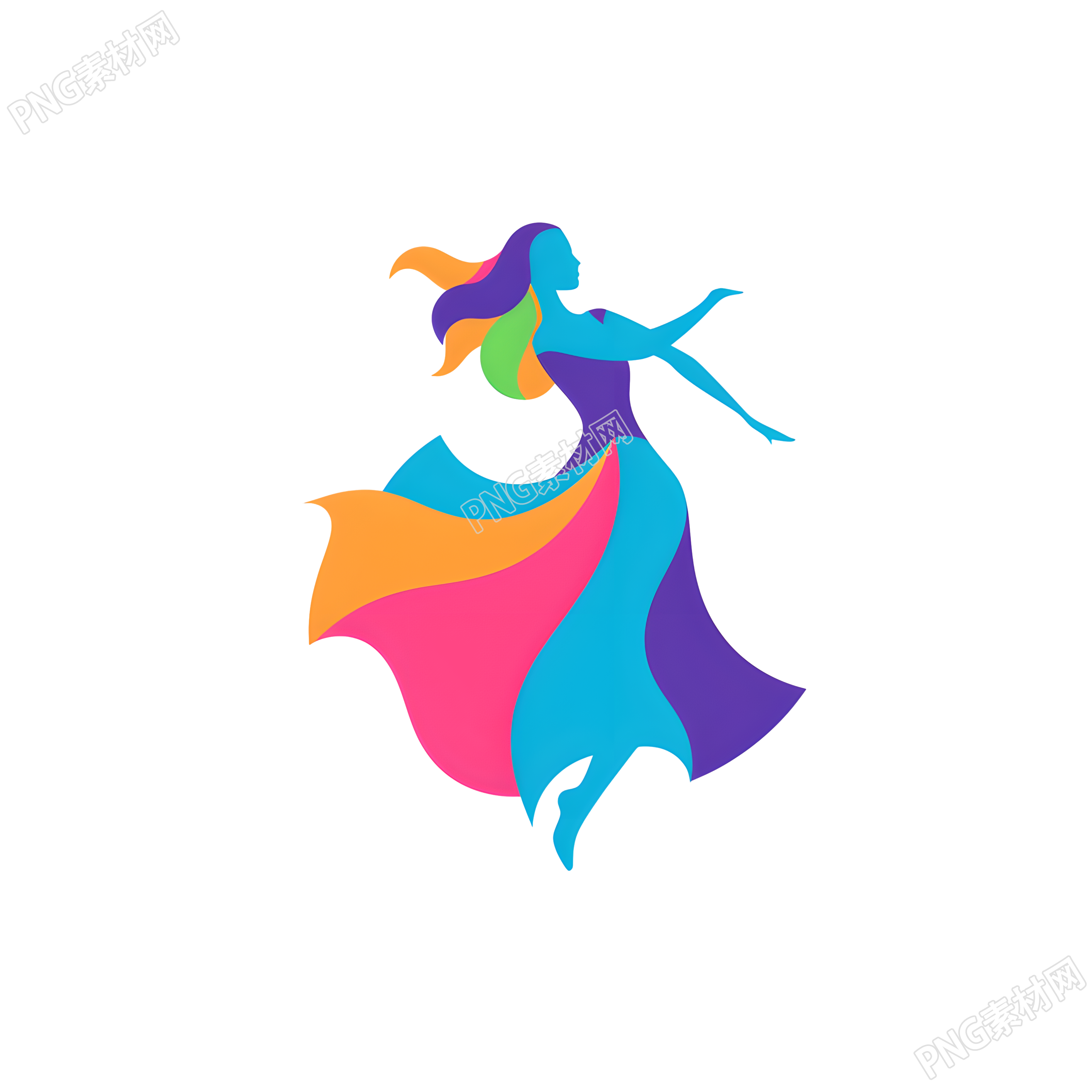 舞蹈logo矢量插画