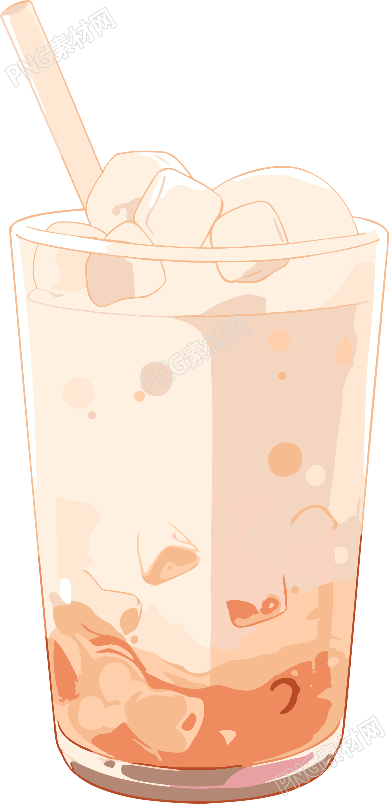 奶茶透明背景插画