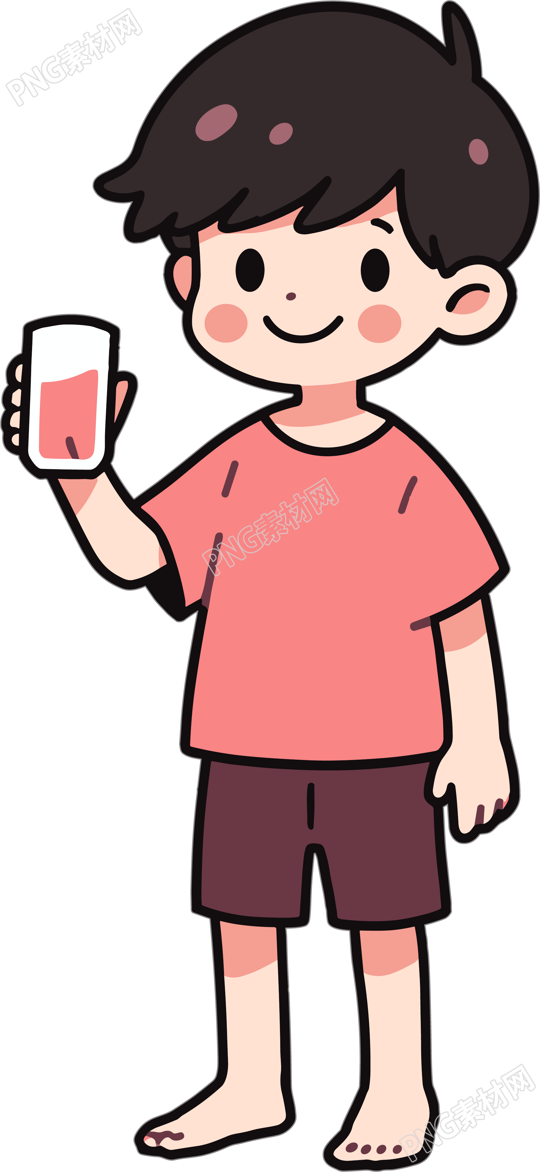 拿水杯的男生插图