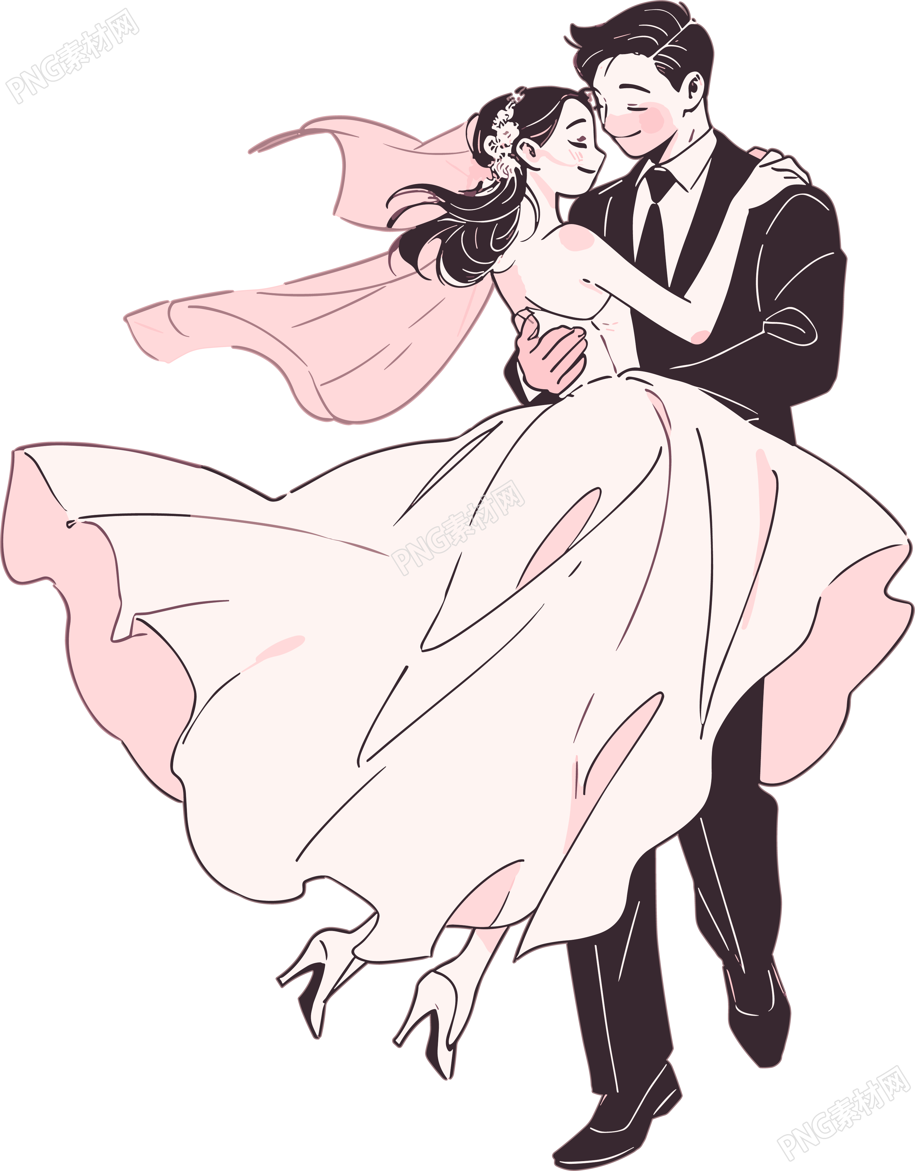 婚礼新人插画素材