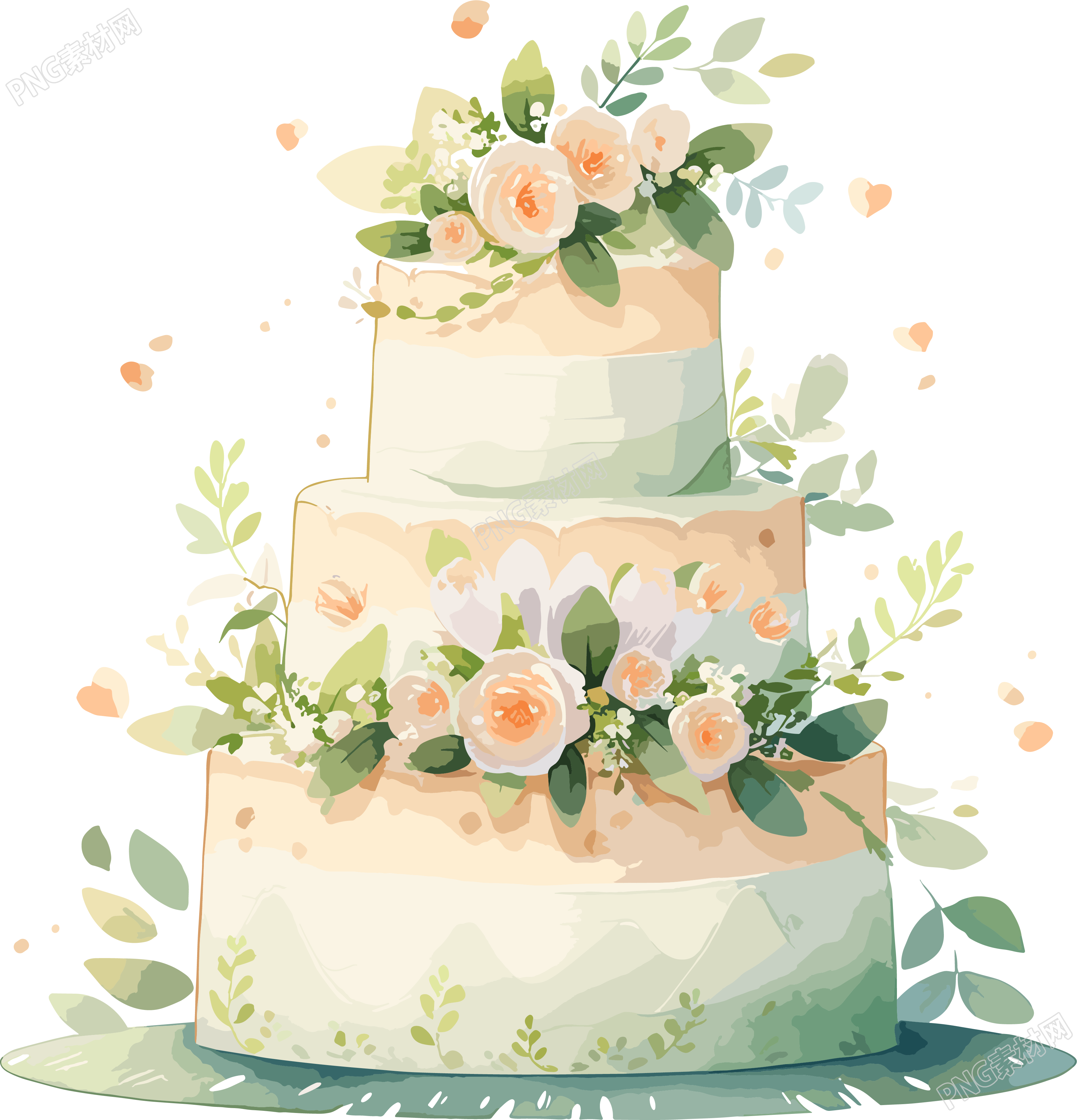 婚礼蛋糕插画素材