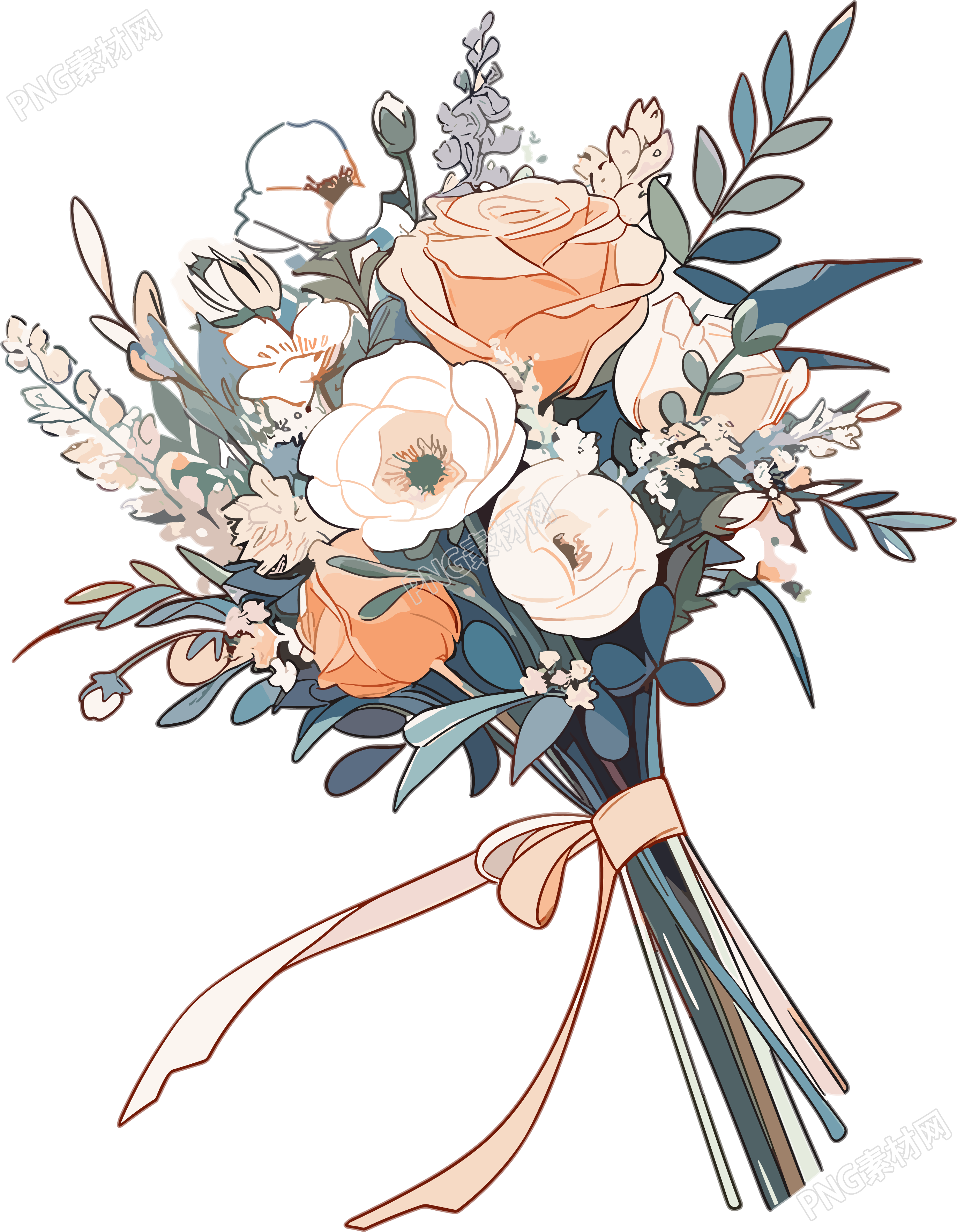 婚礼手捧花插画